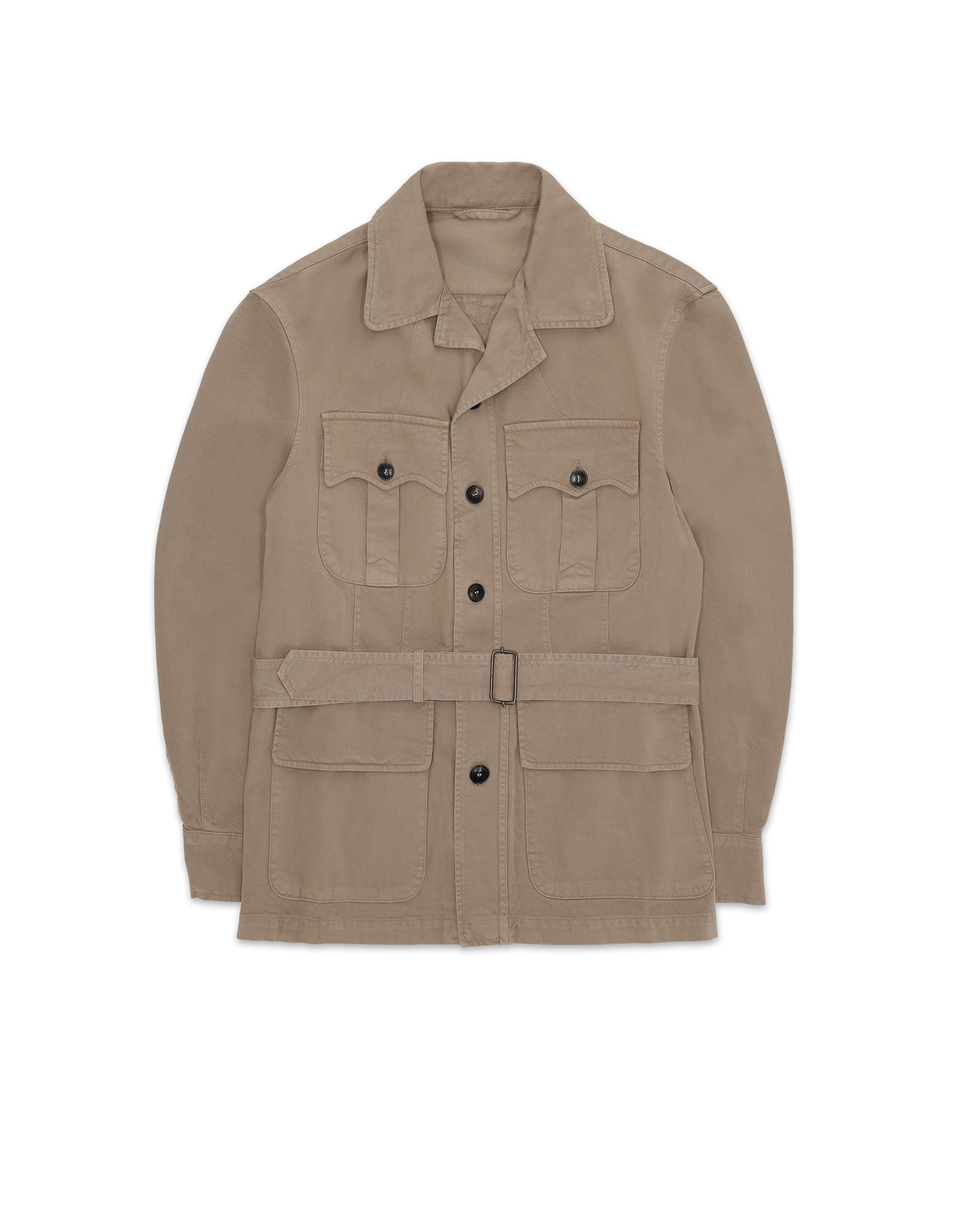 Clint Giacca Sahariana in Herringbone di Cotone