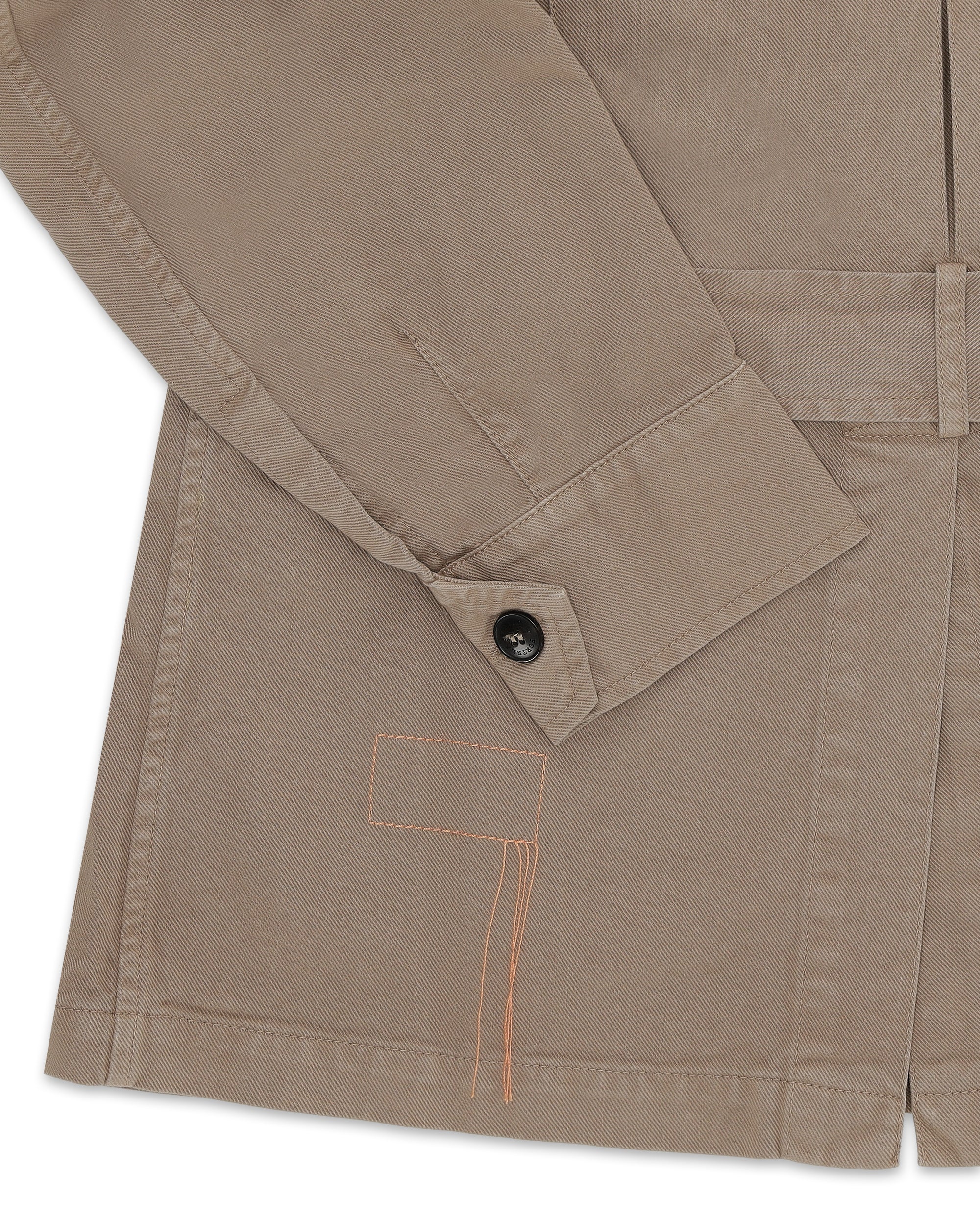 Clint Giacca Sahariana in Herringbone di Cotone