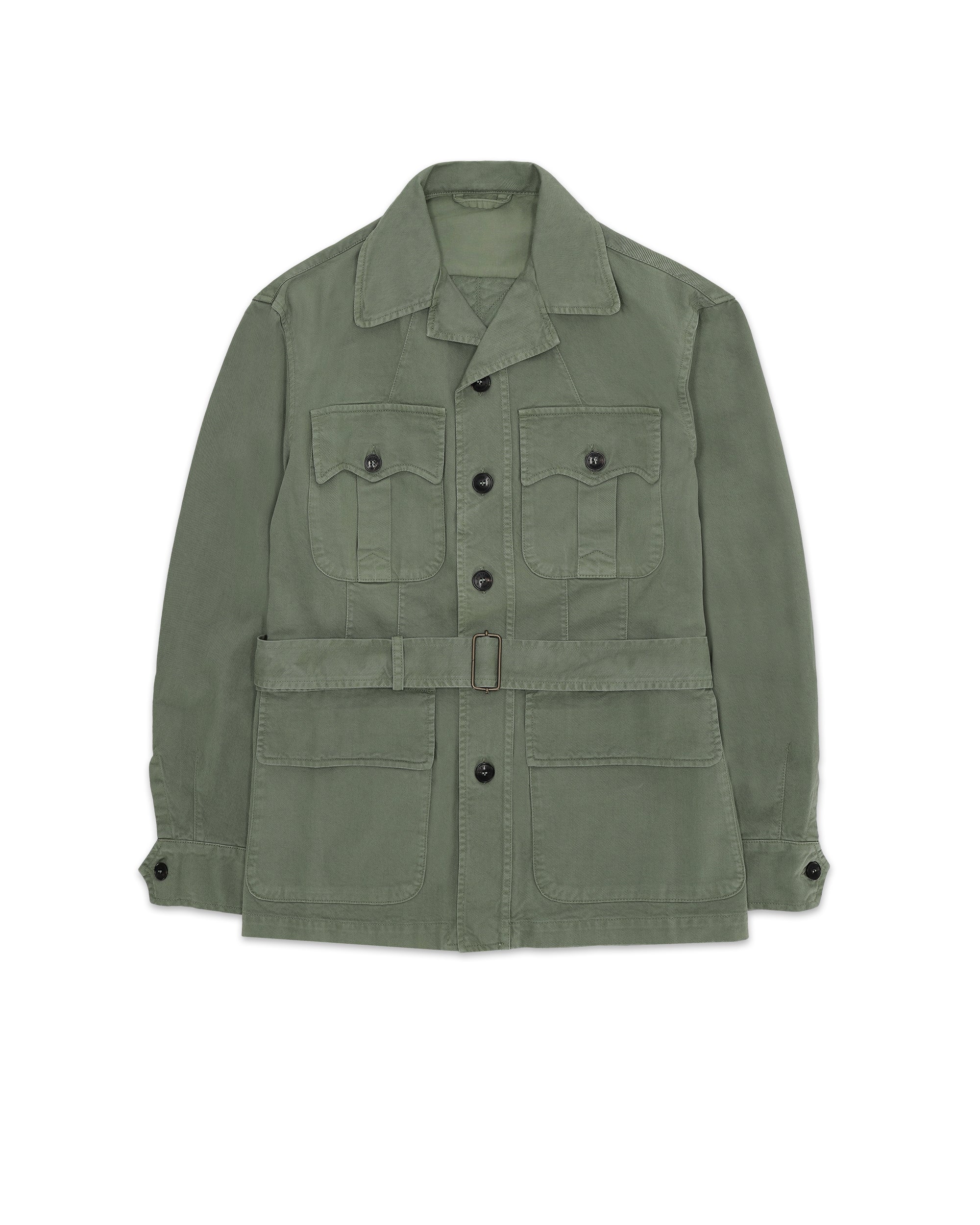 Clint Giacca Sahariana in Herringbone di Cotone