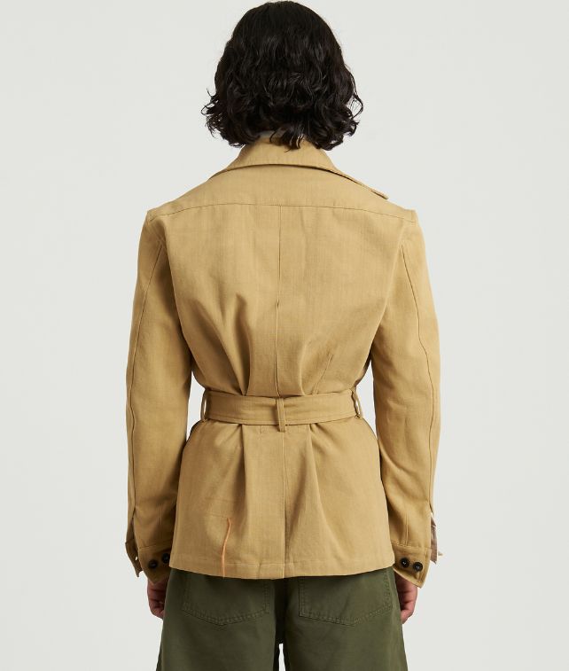 Clint Giacca Sahariana in Drill di Cotone