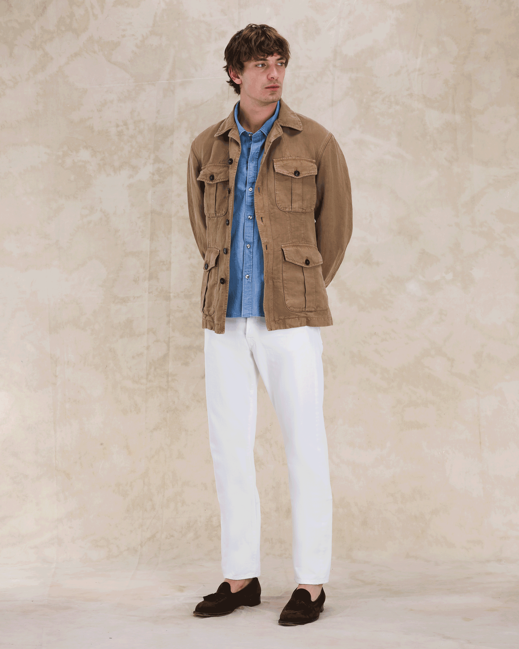 Clint Giacca Sahariana in Lino