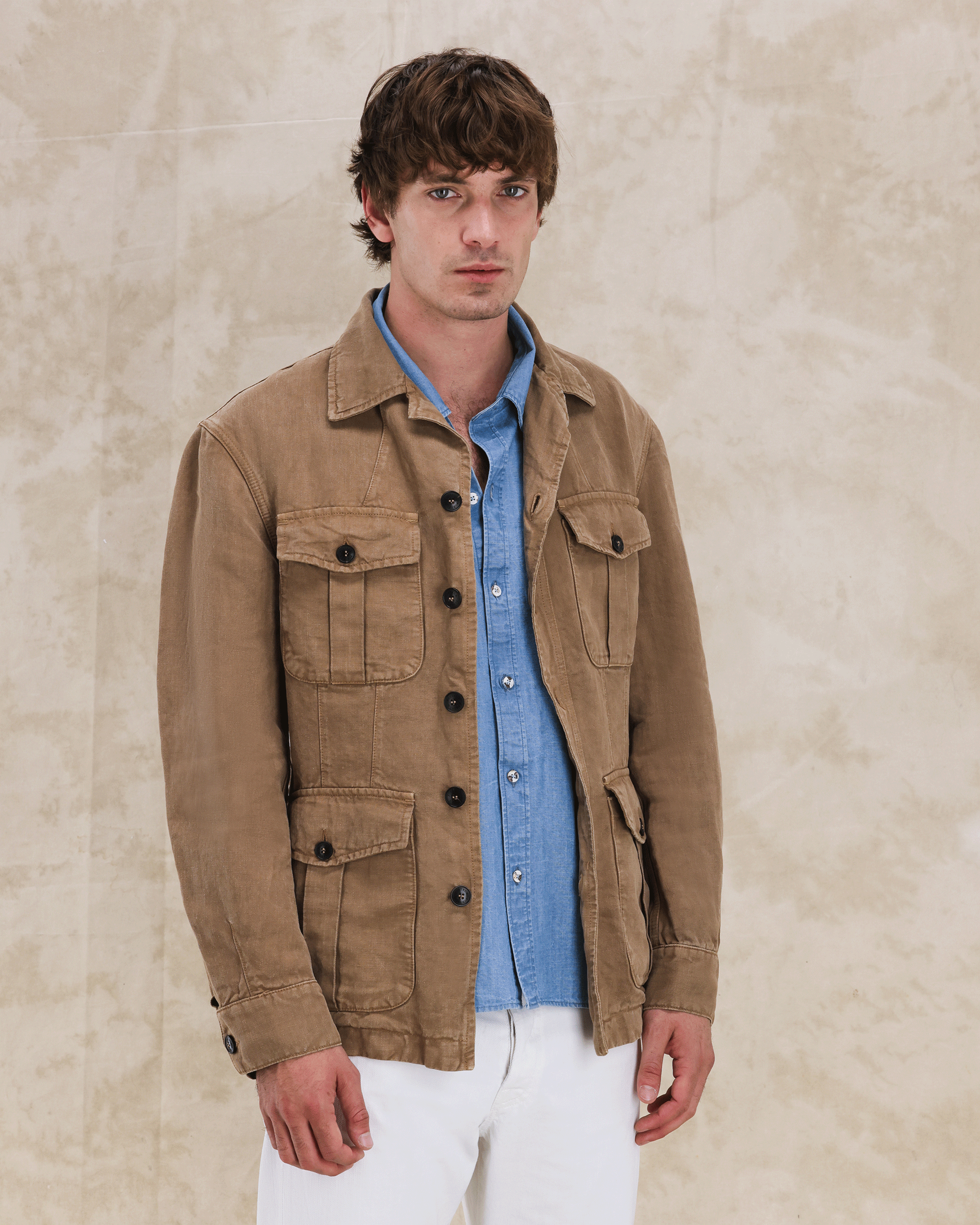 Clint Giacca Sahariana in Lino