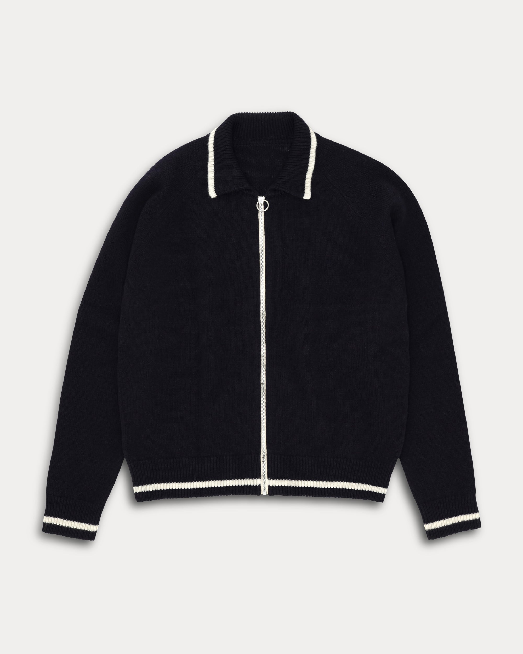 Crow Wool Knitted Zip Jumper