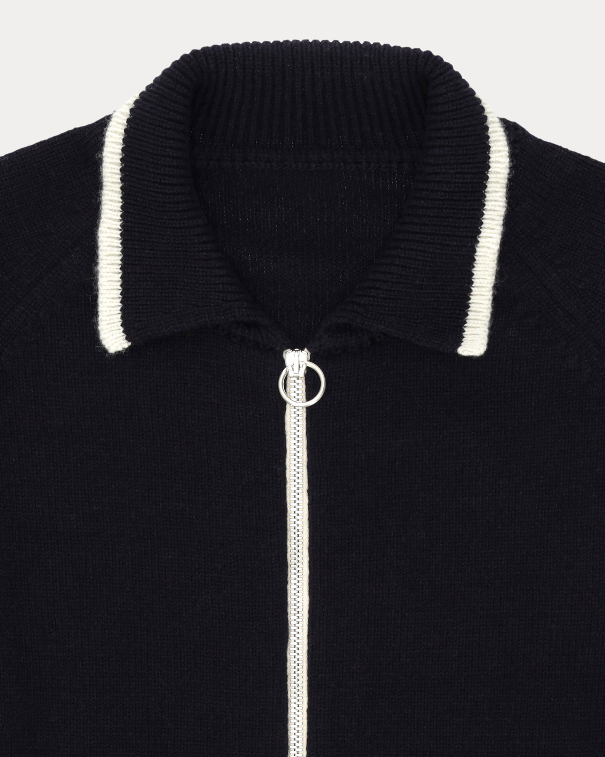 Crow Wool Knitted Zip Jumper