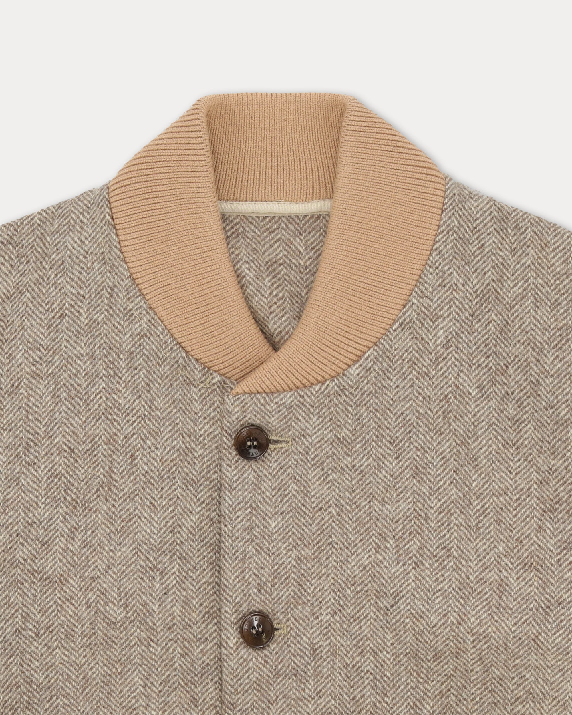 Cruiser Bomber In Herringbone Di Lana