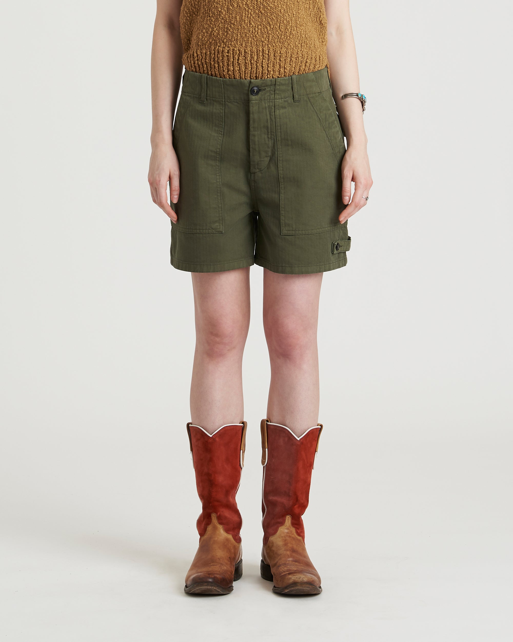 Jimt Shorts Fatigue In Herringbone Di Cotone