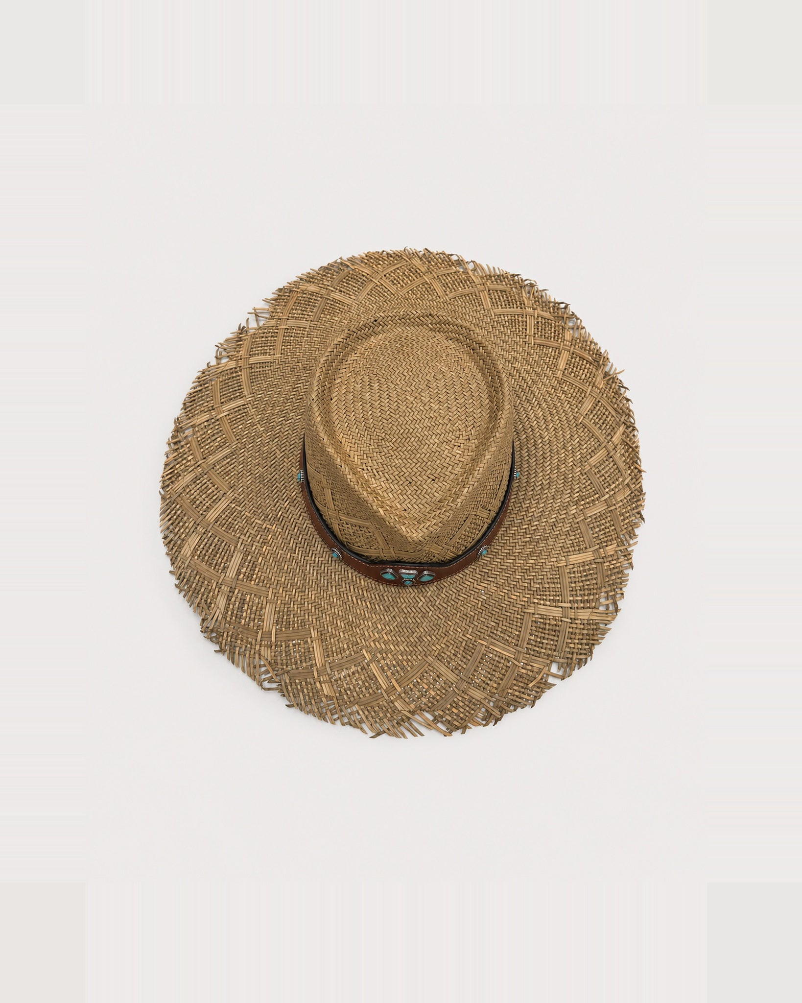 Calissa Cappello in Giunco con Borchie Turchesi
