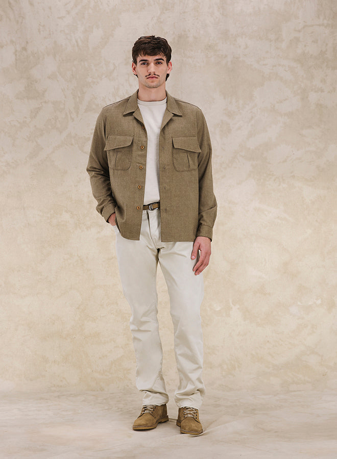 Fox Overshirt In Fresco Lana x Fox Fabrics