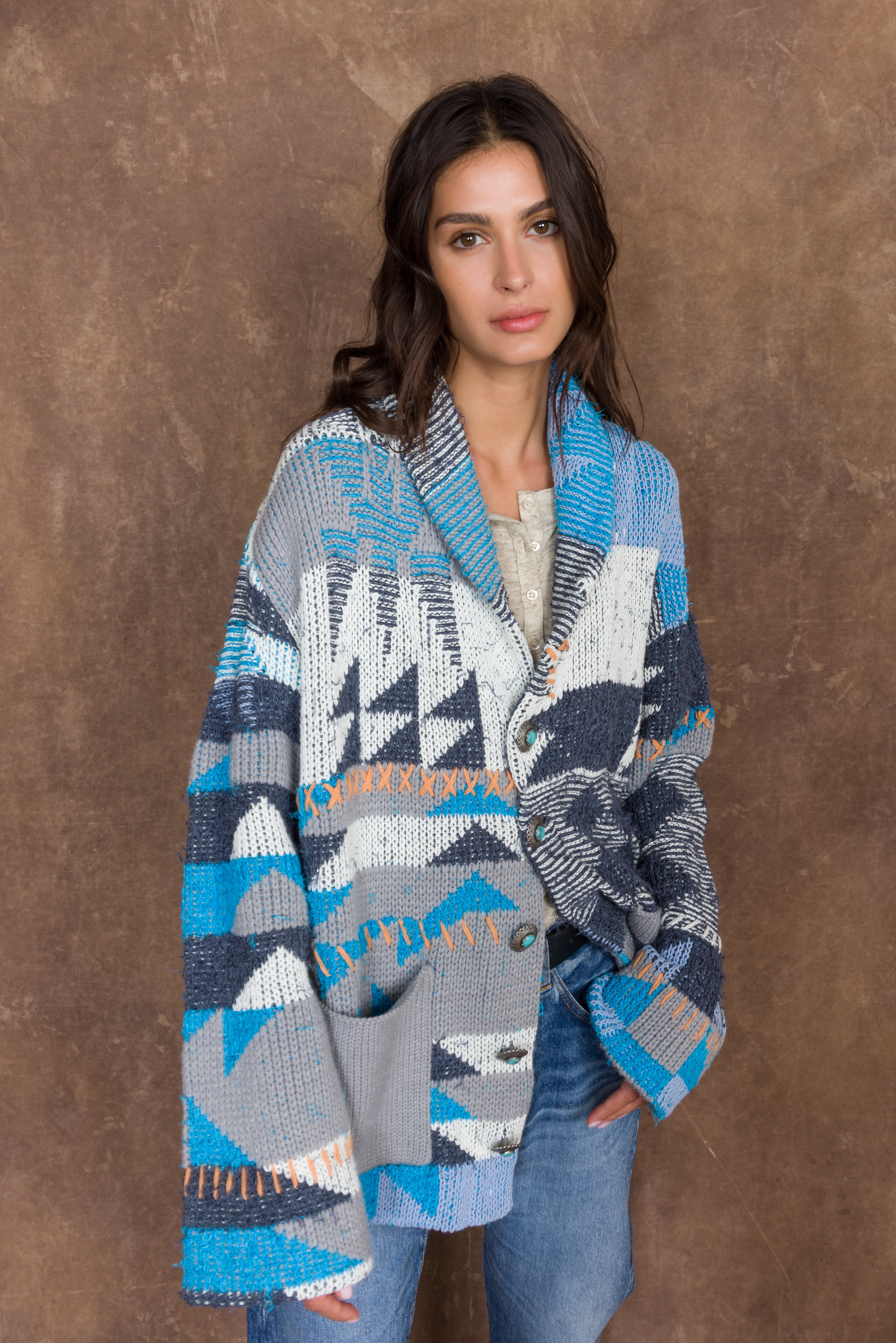 Hoppy Cardigan Navajo In Cotone 