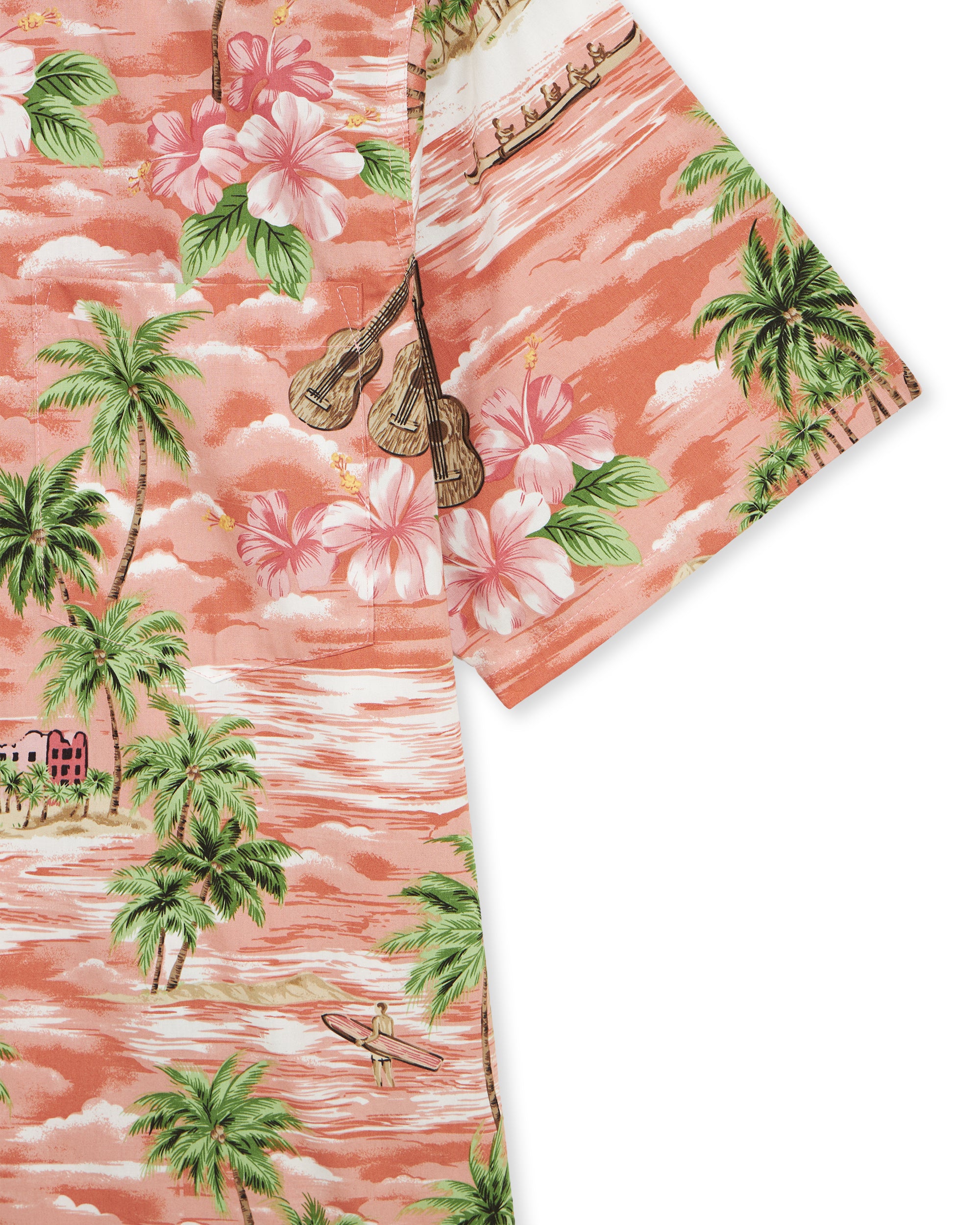 Fiji Camicia Con Stampa in Cotone a Maniche Corte