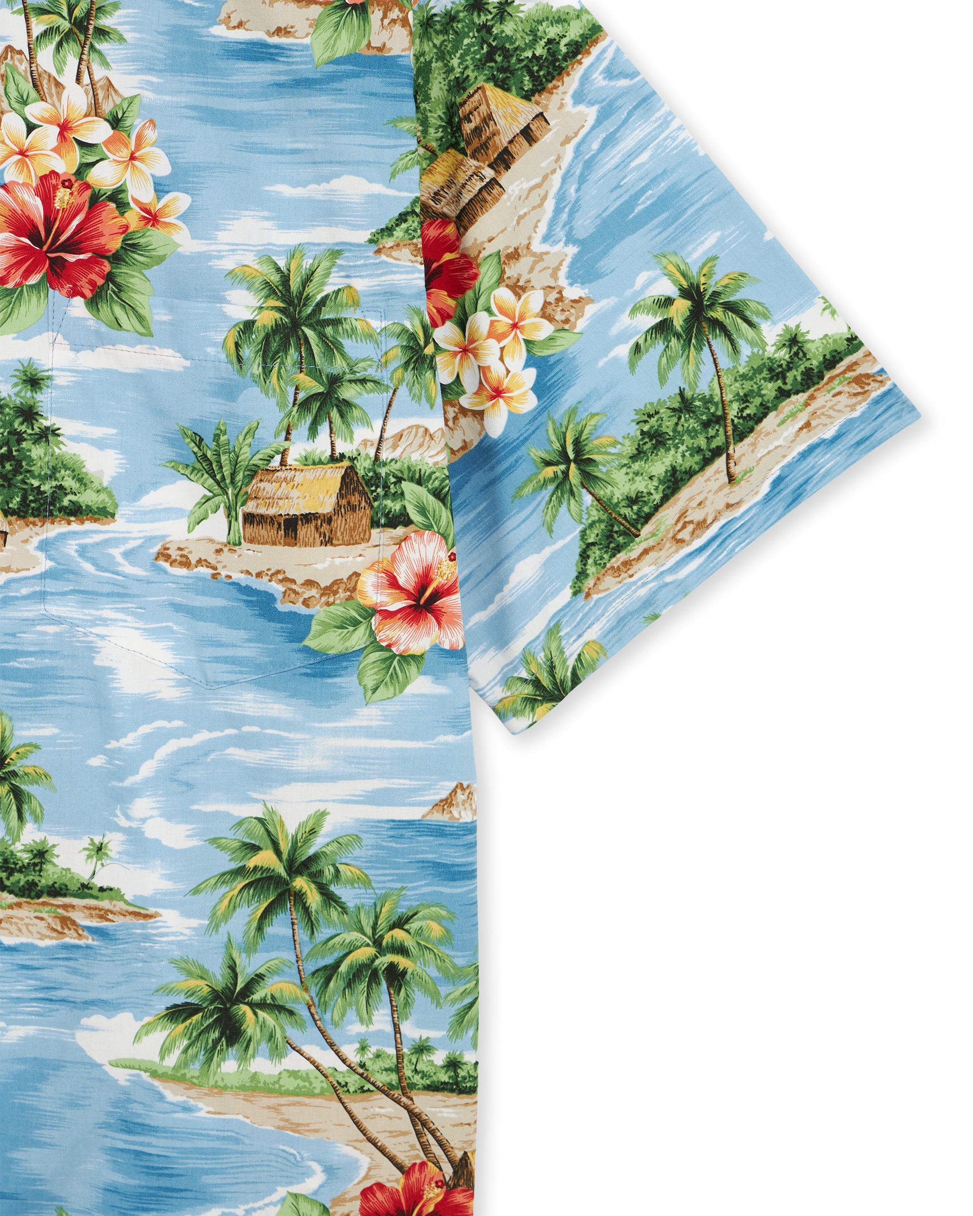 Fiji Camicia Con Stampa in Cotone a Maniche Corte