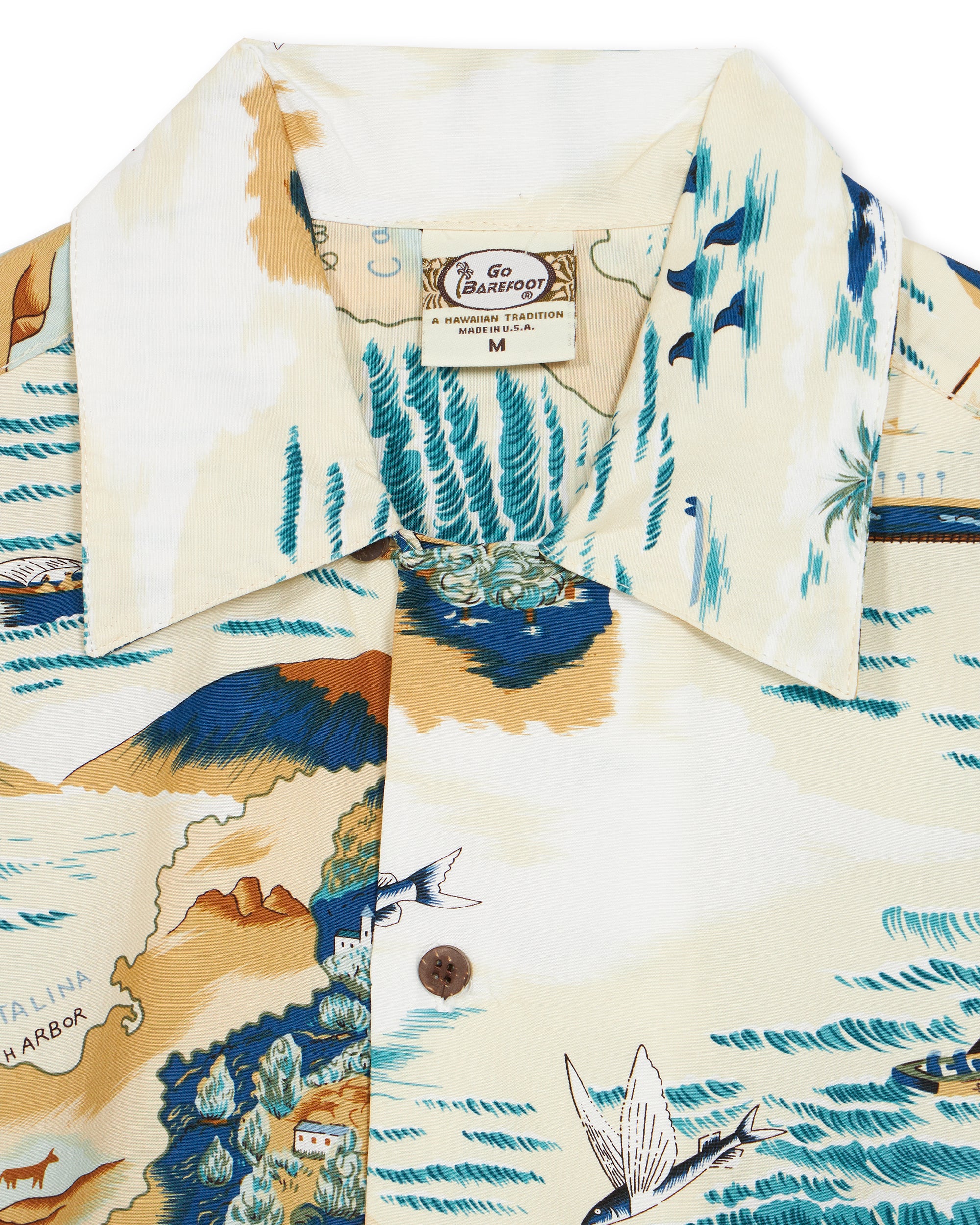 Santacatalina Camicia Con Stampa in Cotone a Maniche Corte