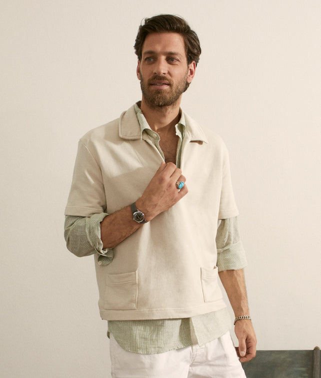 Grand Felpa in Jersey Garzato a Maniche Corte