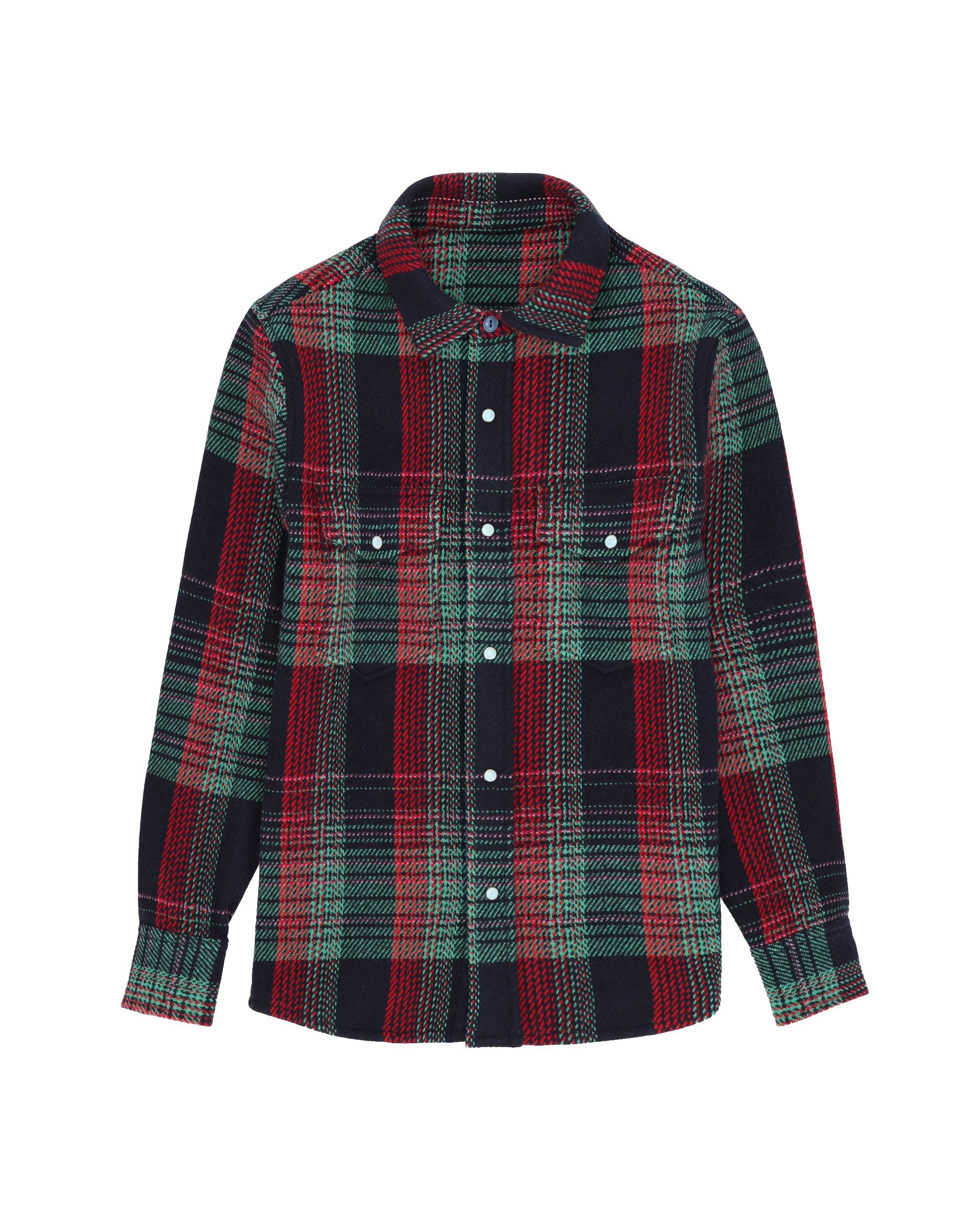Granddad Overshirt In Plaid di Lana e Cashmere