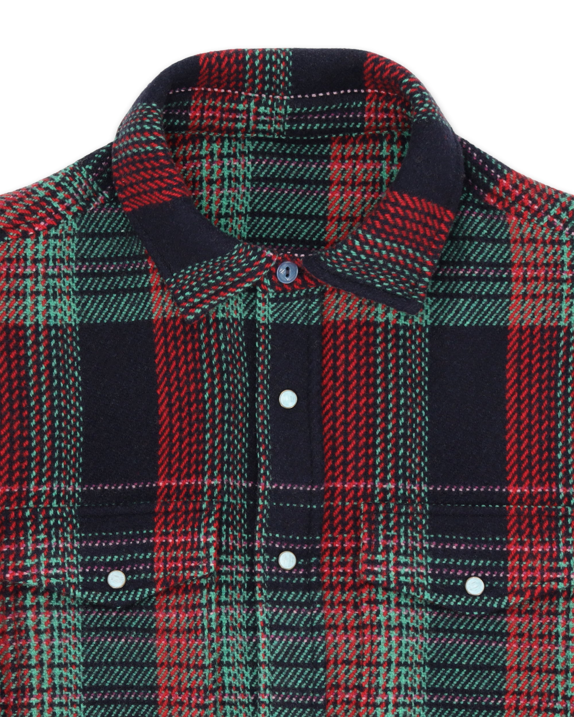 Granddad Overshirt In Plaid di Lana e Cashmere