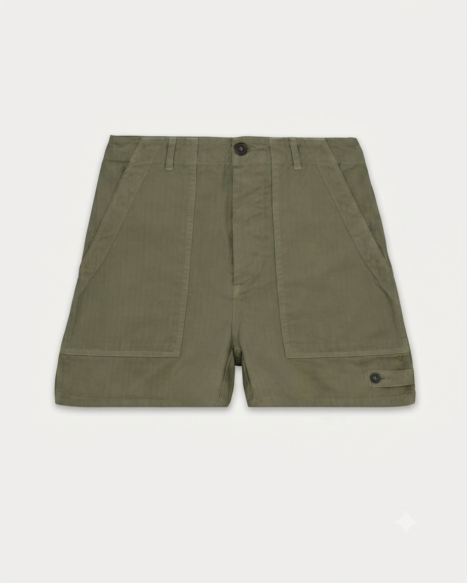 Jimt Shorts Fatigue In Herringbone Di Cotone