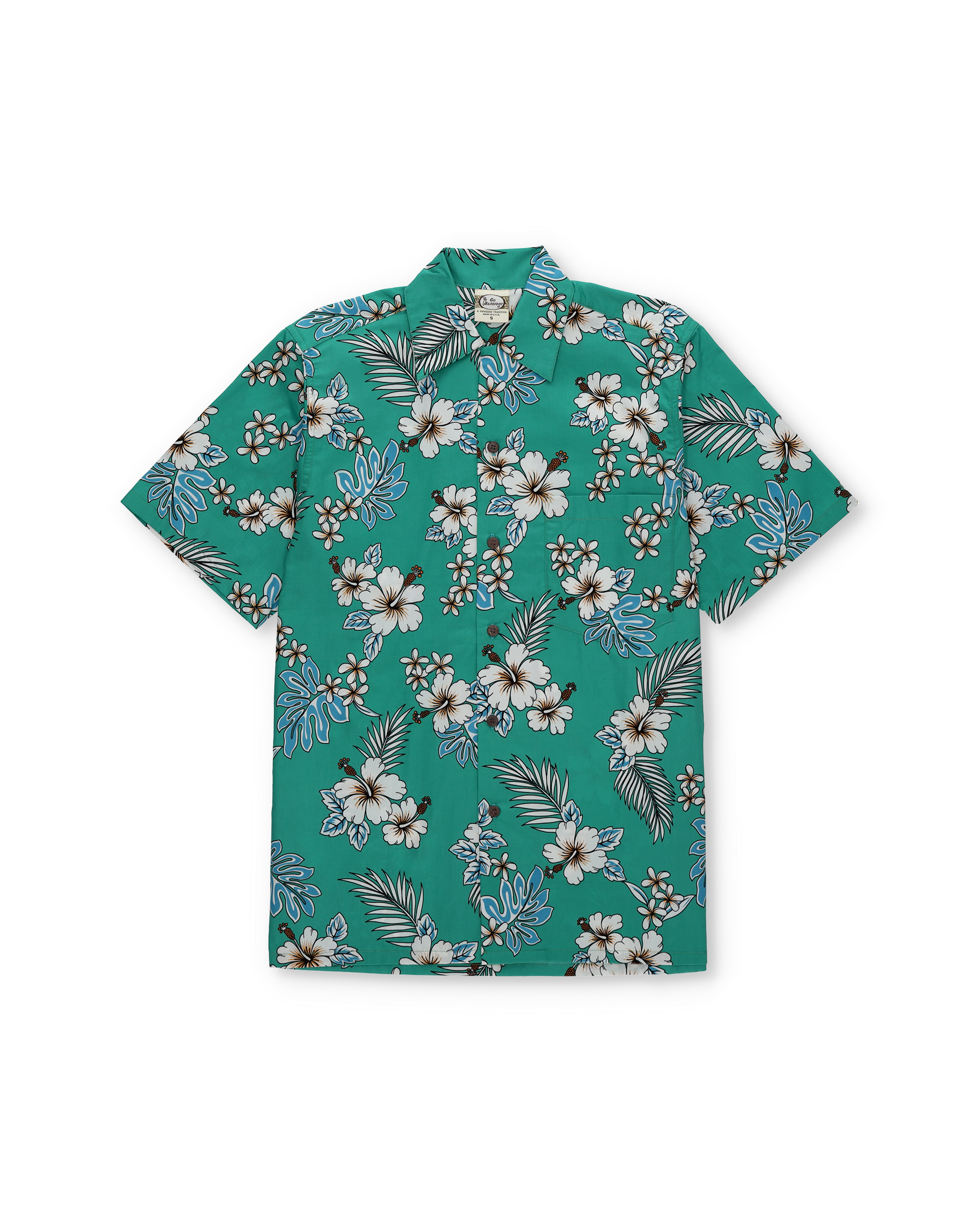 Haole Camicia Con Stampa in Cotone a Maniche Corte