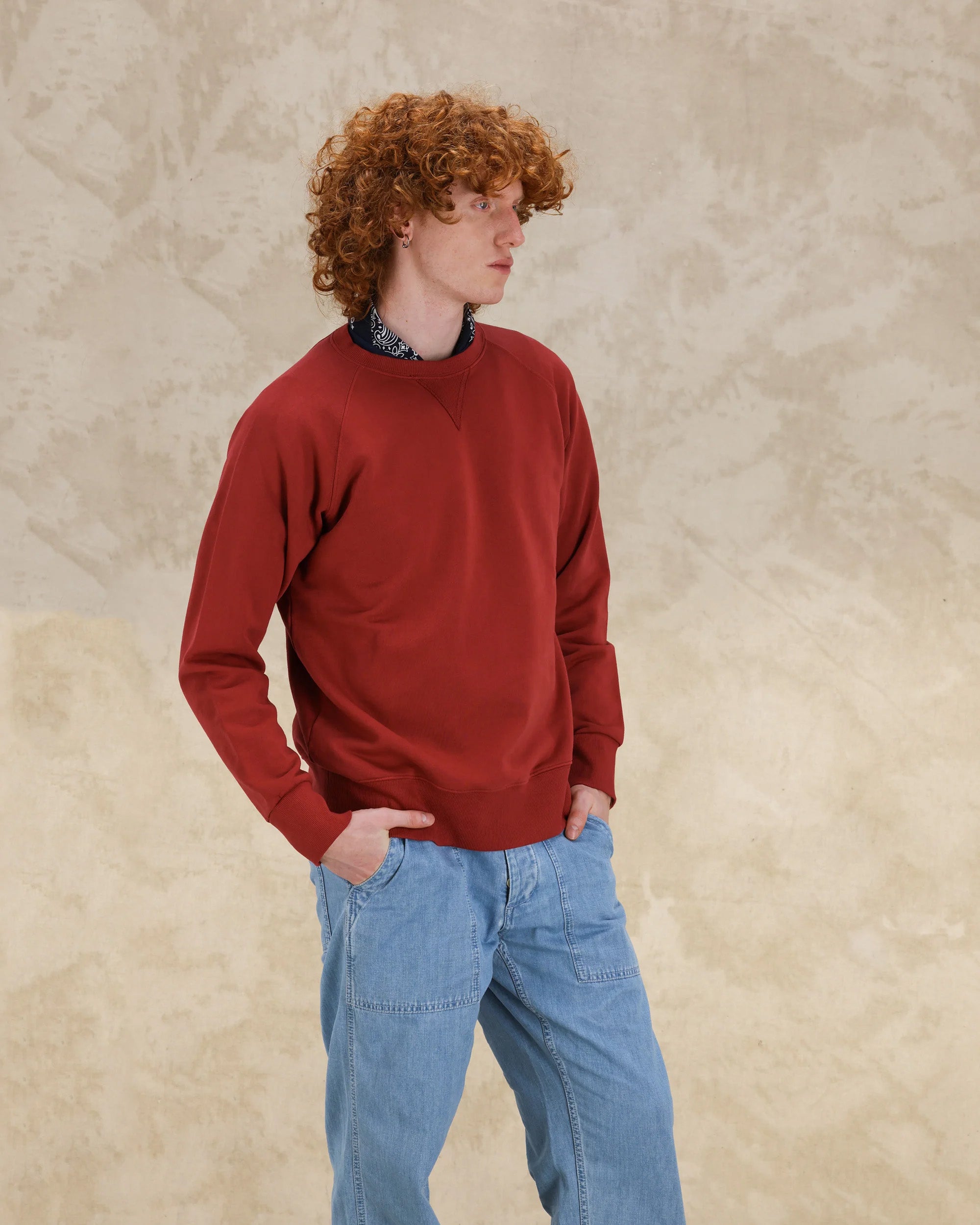 Harvard Felpa Girocollo in Jersey Garzato con taglio Raglan