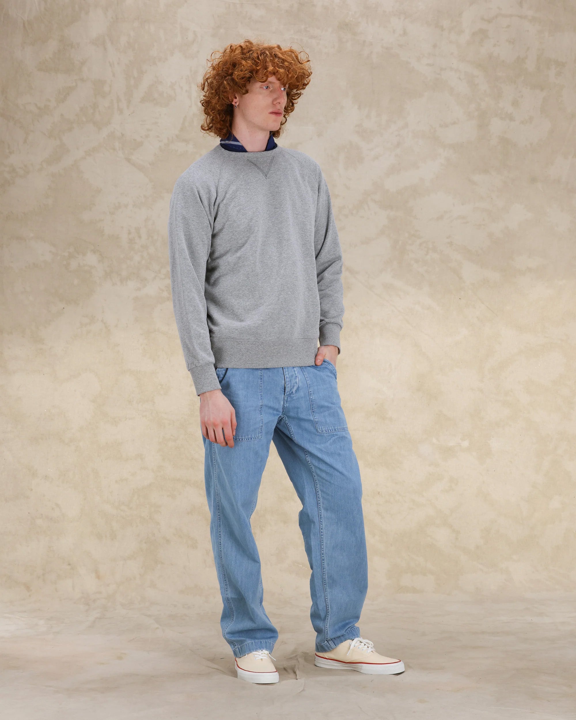 Harvard Felpa Girocollo in Jersey Garzato con taglio Raglan