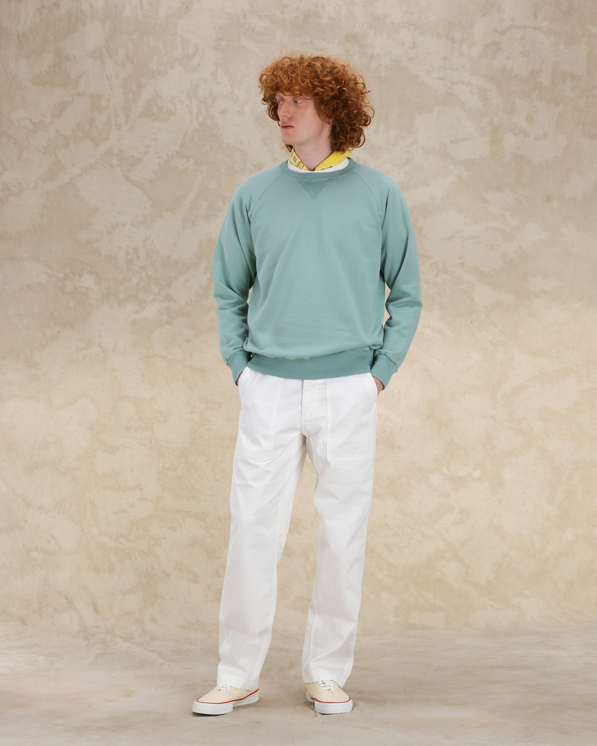 Harvard Felpa Girocollo in Jersey Garzato con taglio Raglan