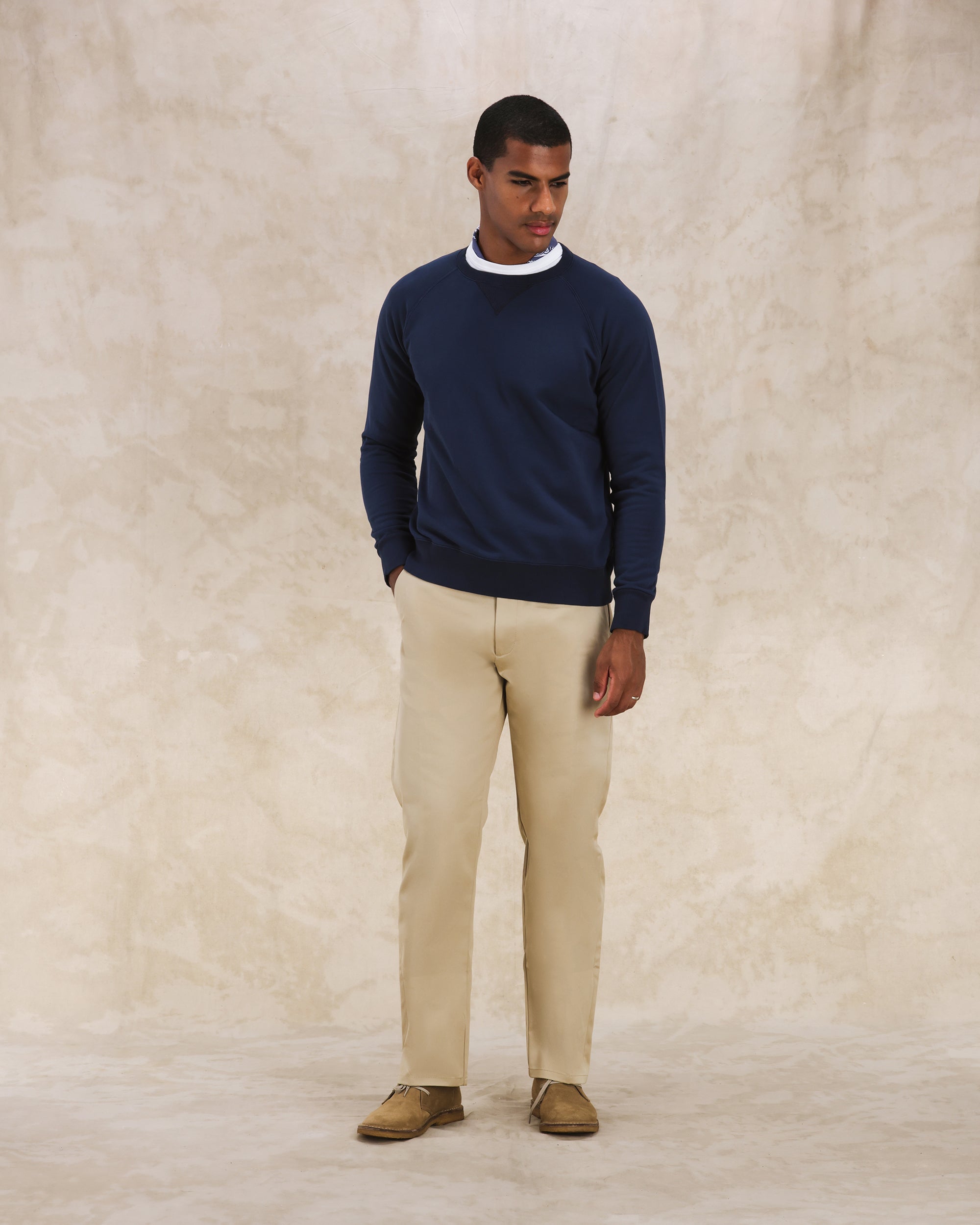 Harvard Felpa Girocollo in Jersey Felpato con taglio Raglan