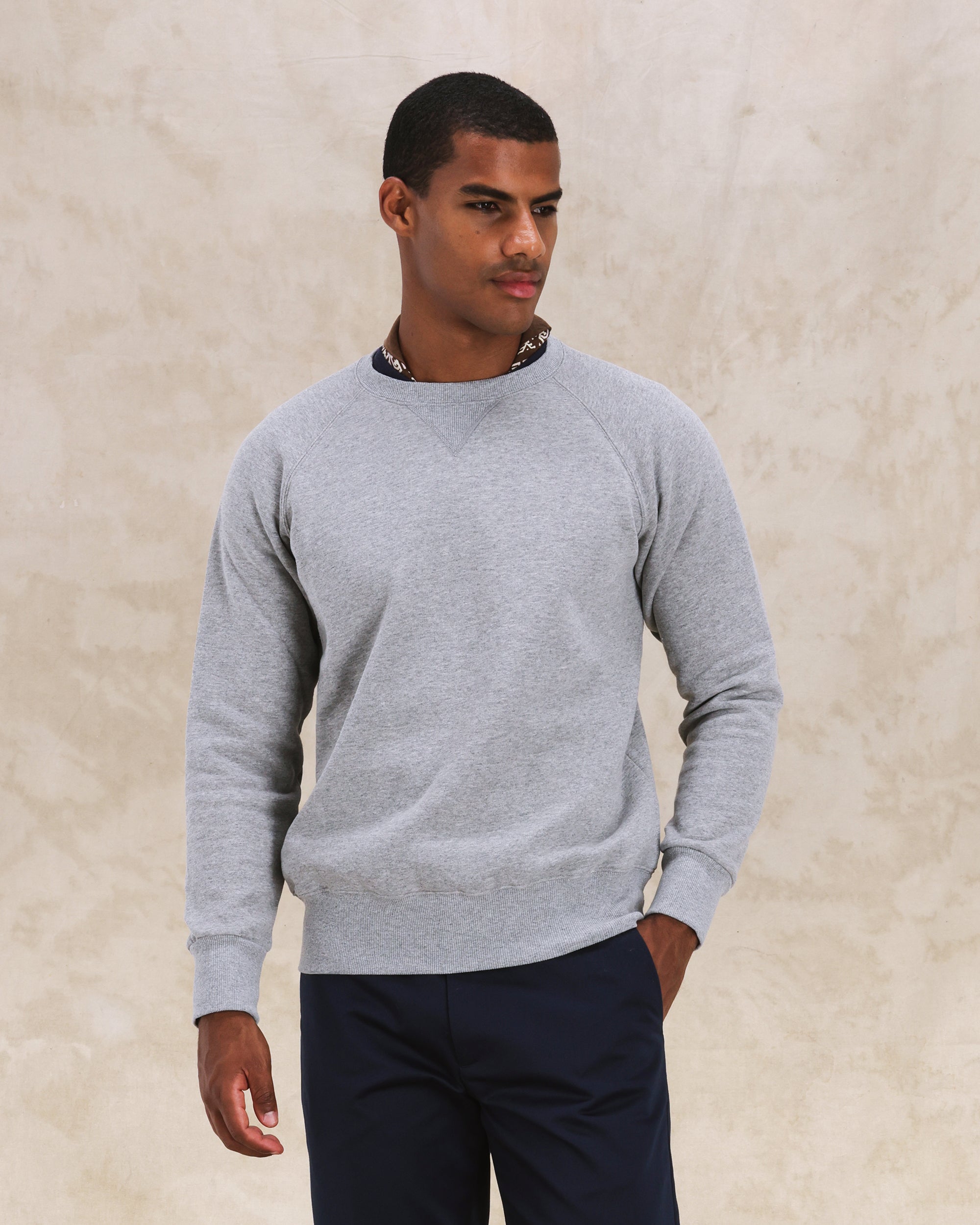 Harvard Felpa Girocollo in Jersey Felpato con taglio Raglan