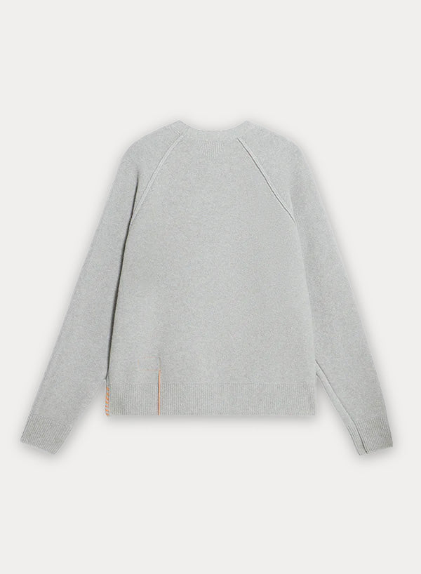Harvard Crew Neck Wool Sweater With Raglan Sleeves