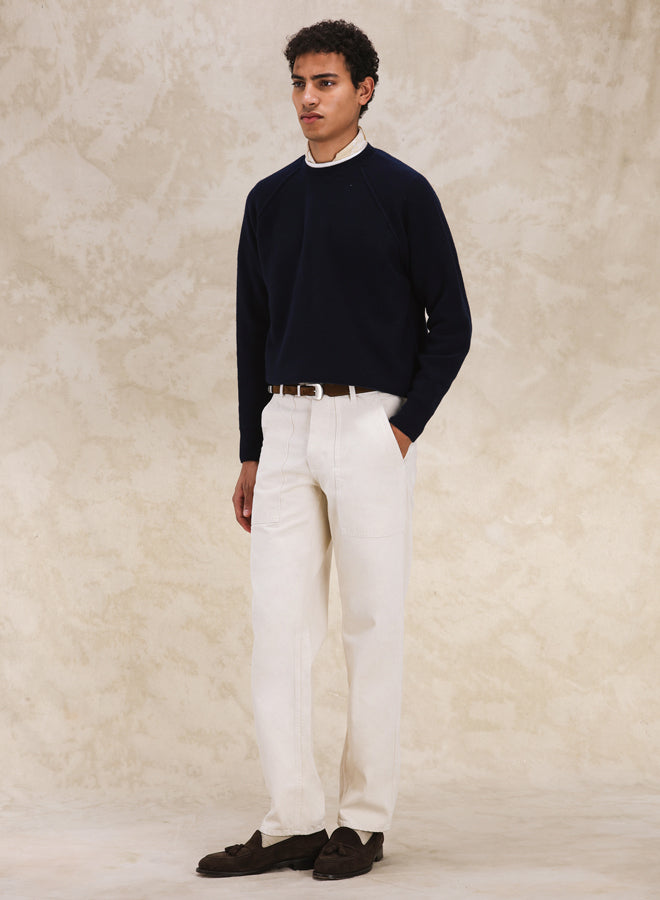 Harvard Sweater Crewneck Wool Raglan Sleeves