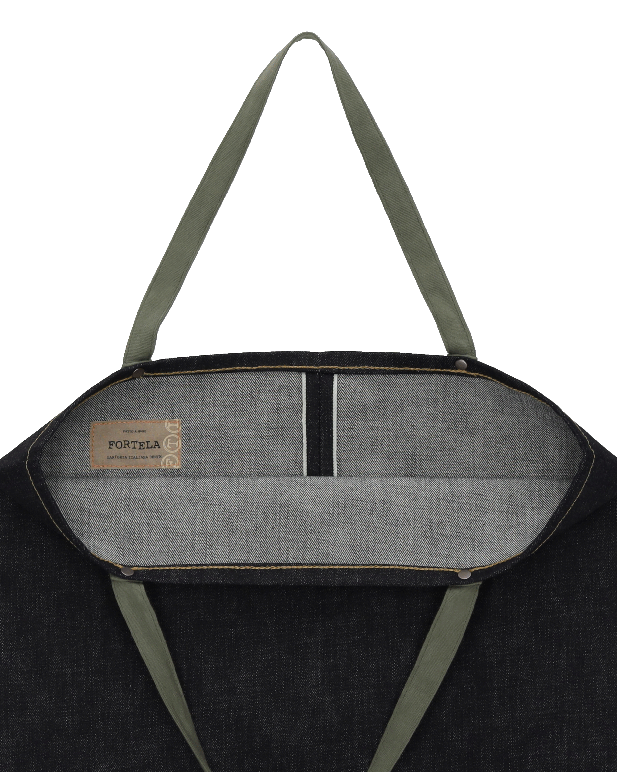 Hook Borsa In Denim Cimosato Indigo Rinse