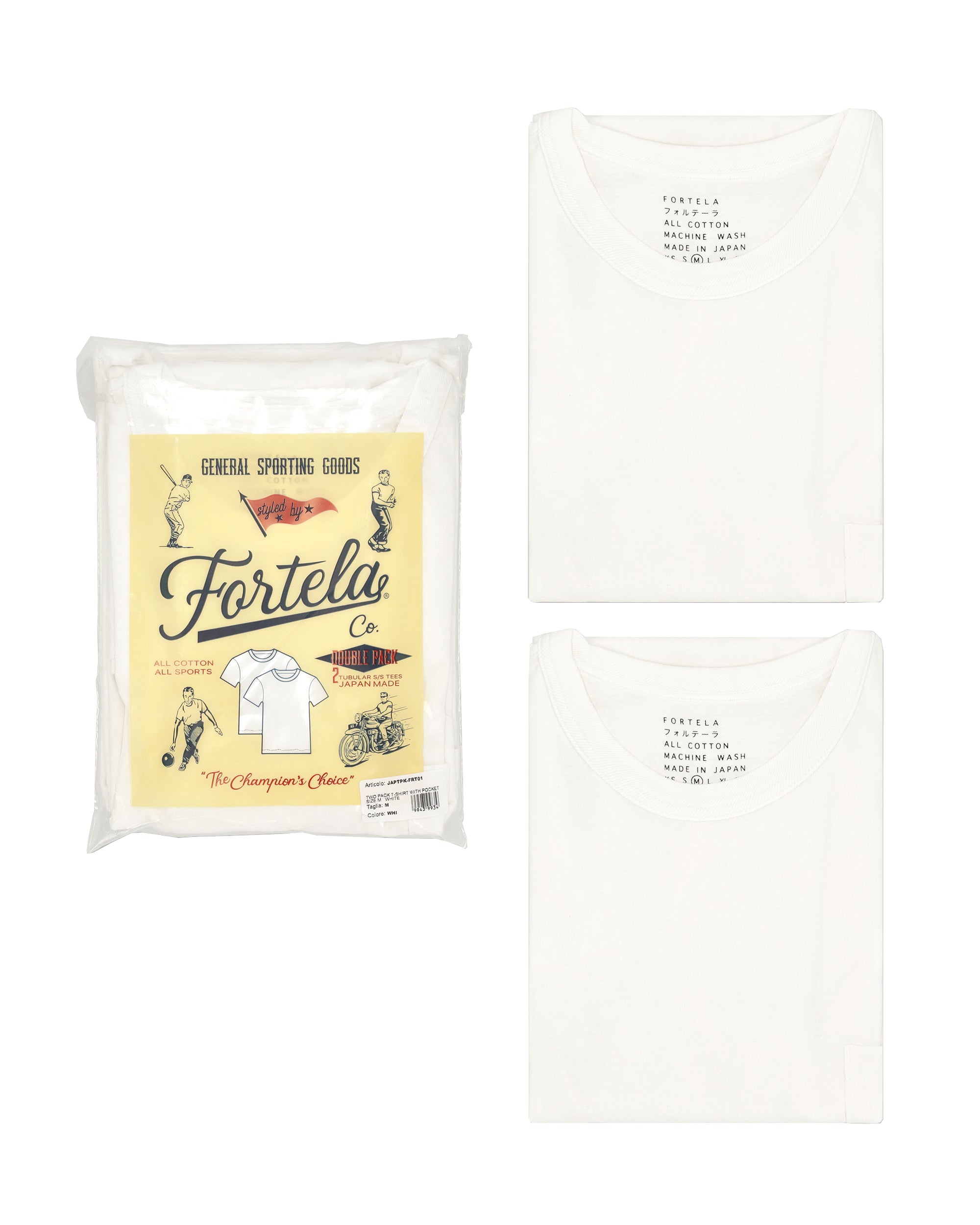 Japtpk T-Shirt Tubolare con Tasca Double-Pack