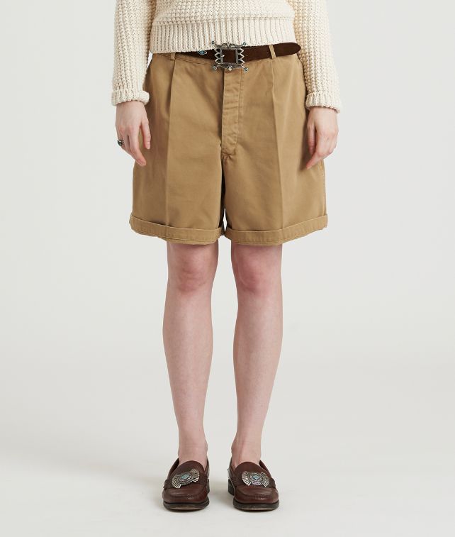 Jillian Bermuda in Canvas di Cotone Con Pences
