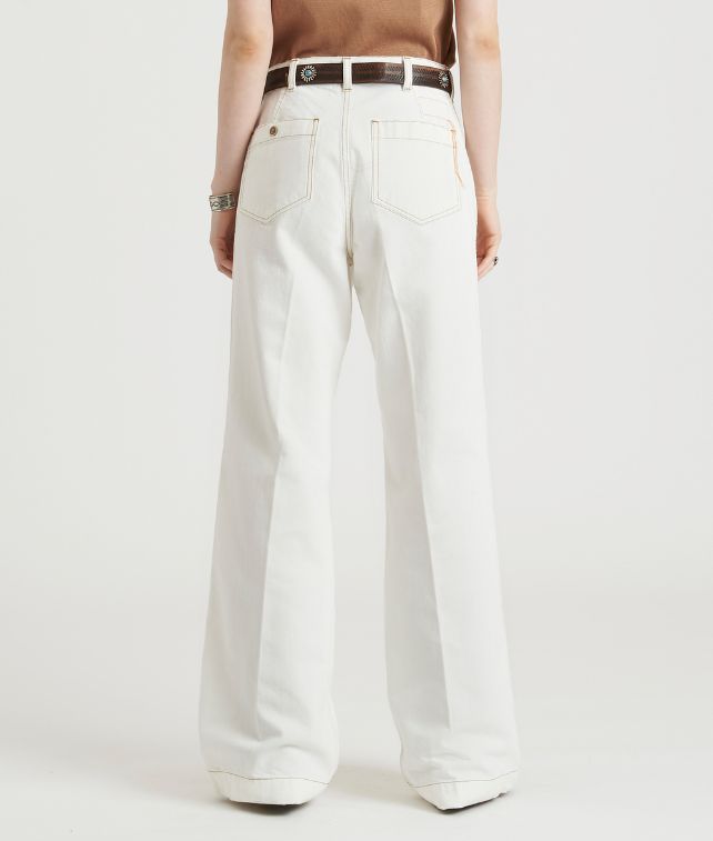 Joellet Pantaloni Wide Fit In Denim Ecrù