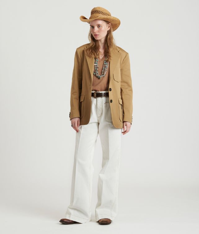 Joellet Pantaloni Wide Fit In Denim Ecrù