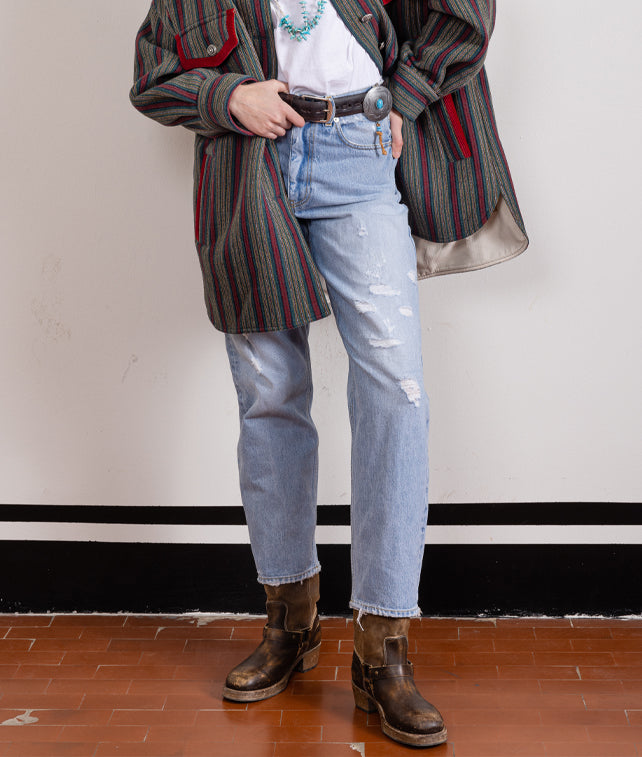 Juliettej Pantaloni 5 Tasche In Denim Bleach Wash