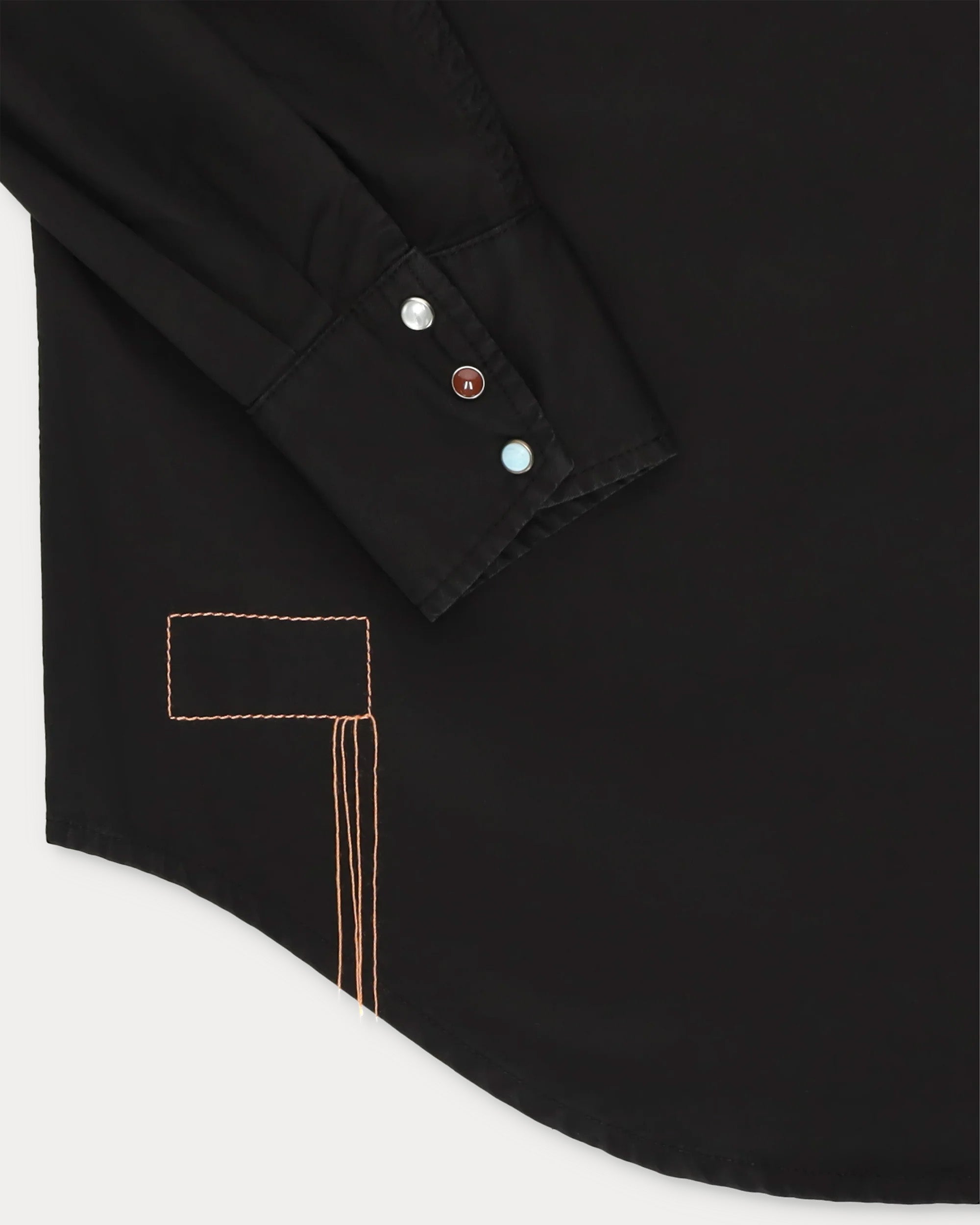 Kayacebb Camicia Western Bottone Nero