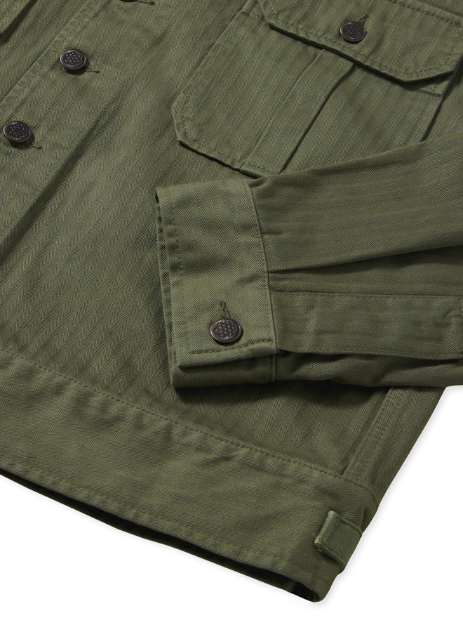 Khai Overshirt In Herringbone di Cotone