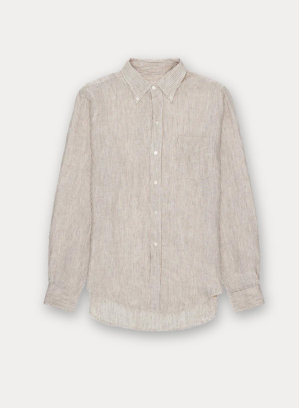 King Camicia In Lino Con Tasca
