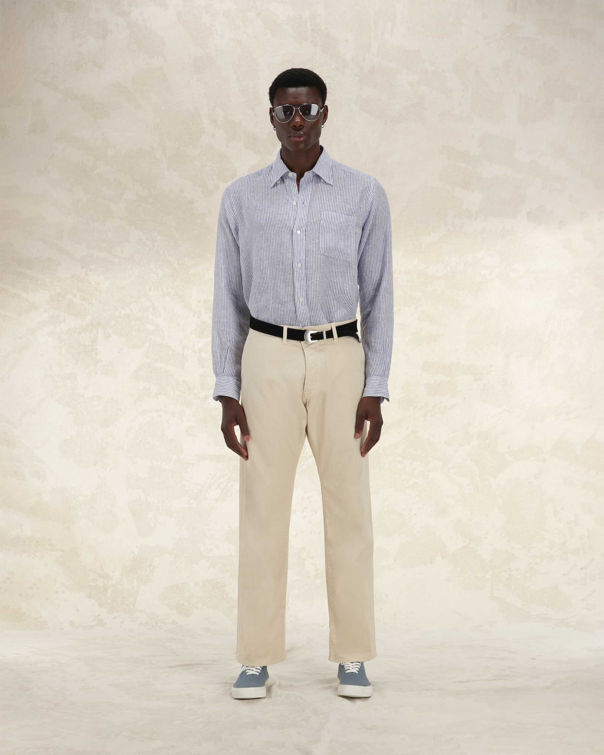 King Camicia In Lino Con Tasca