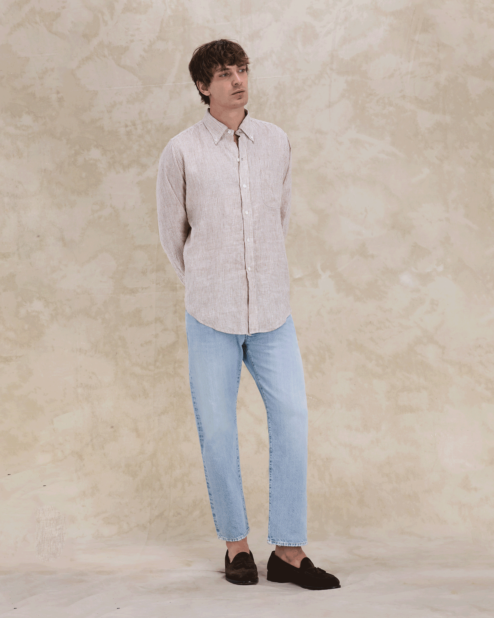 King Camicia In Lino Con Tasca