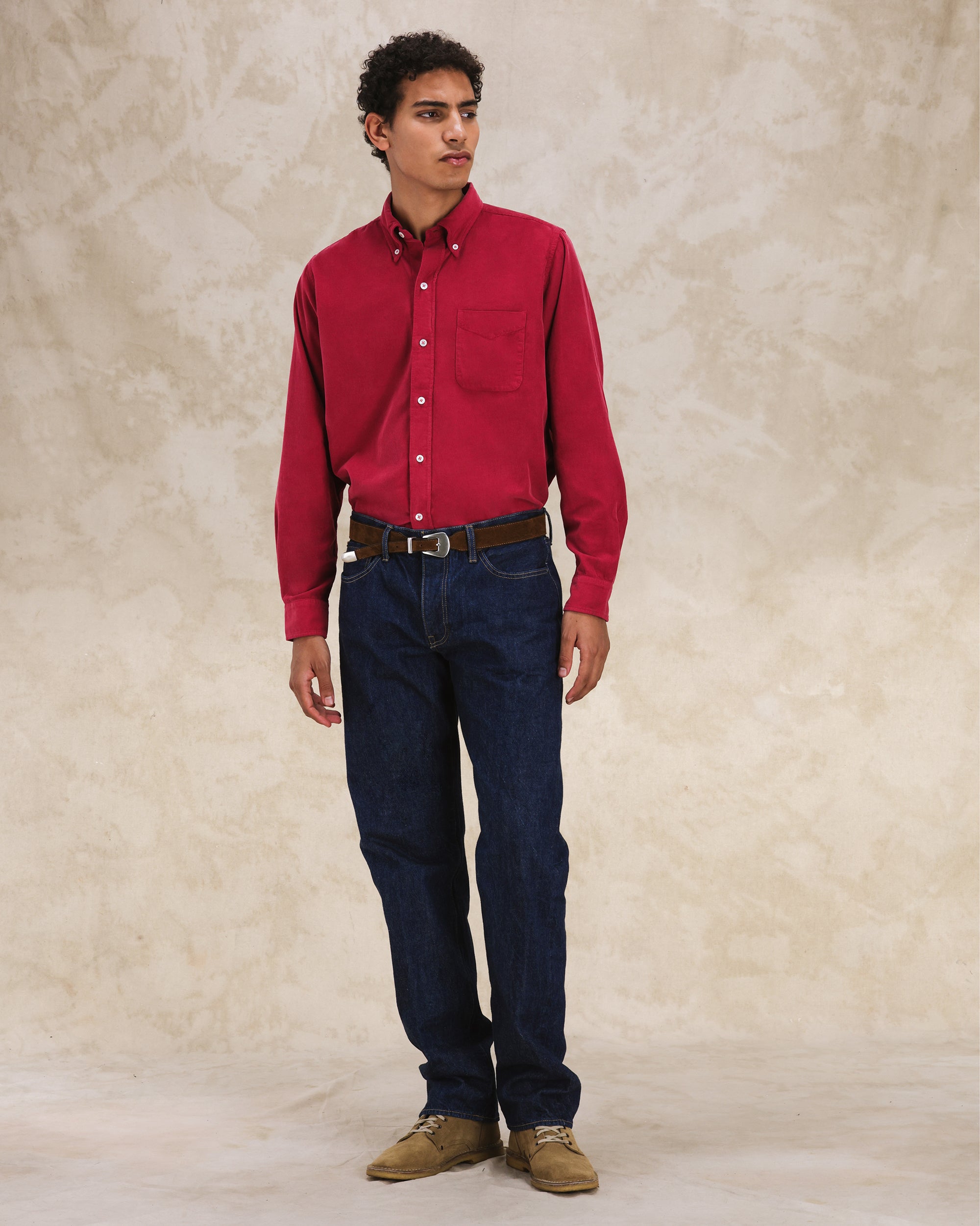 King Camicia In Velluto A Coste