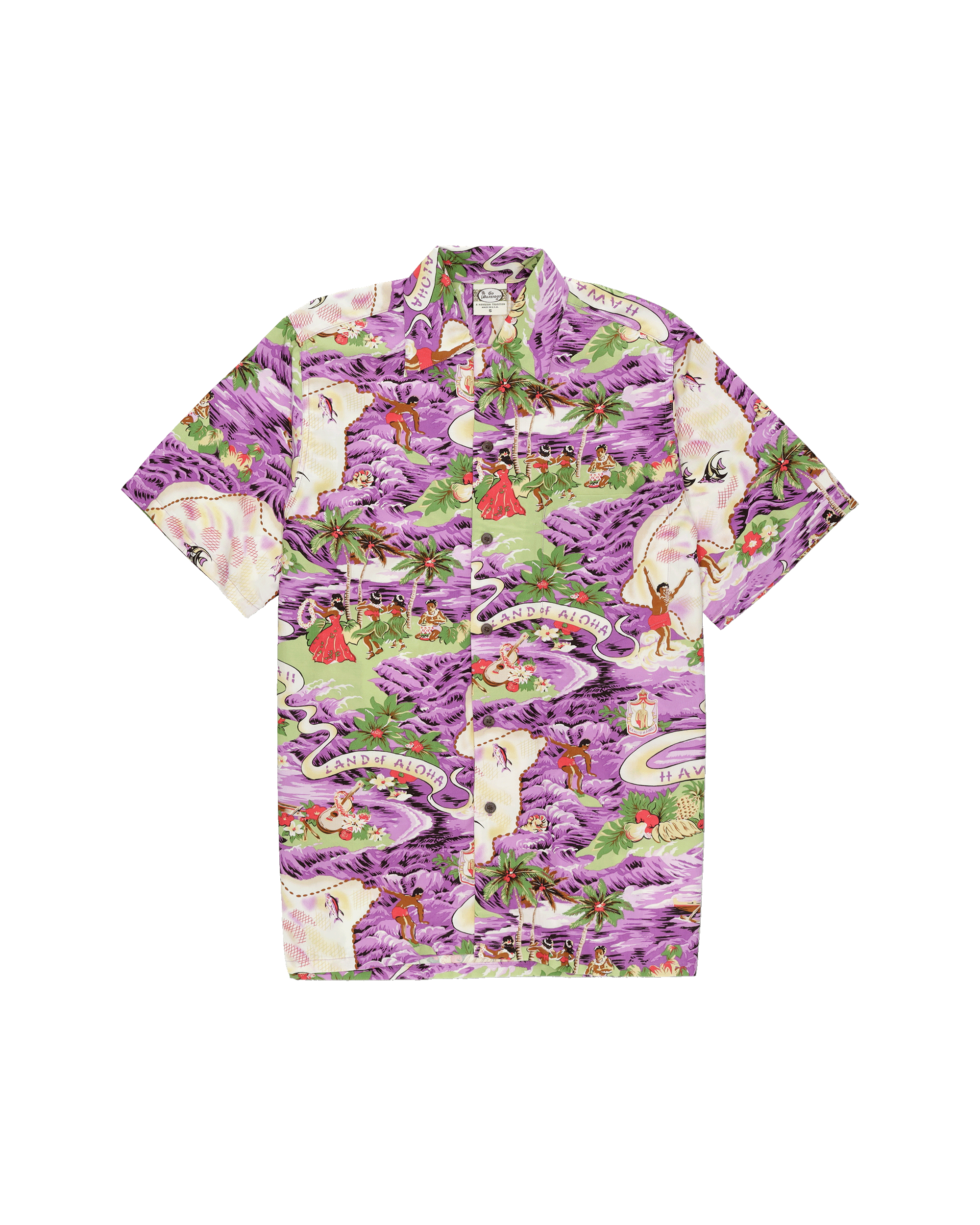 Landofaloha Camicia Con Stampa in Cotone a Maniche Corte