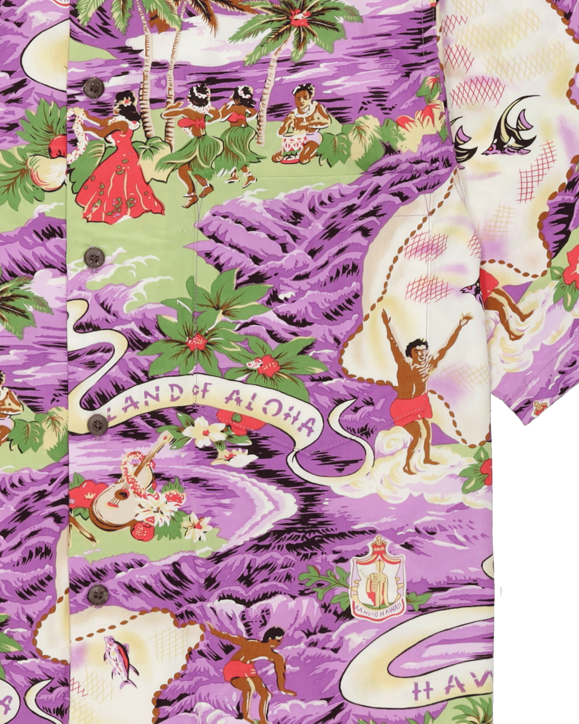 Landofaloha Printed Cotton Short Sleeve Shirt