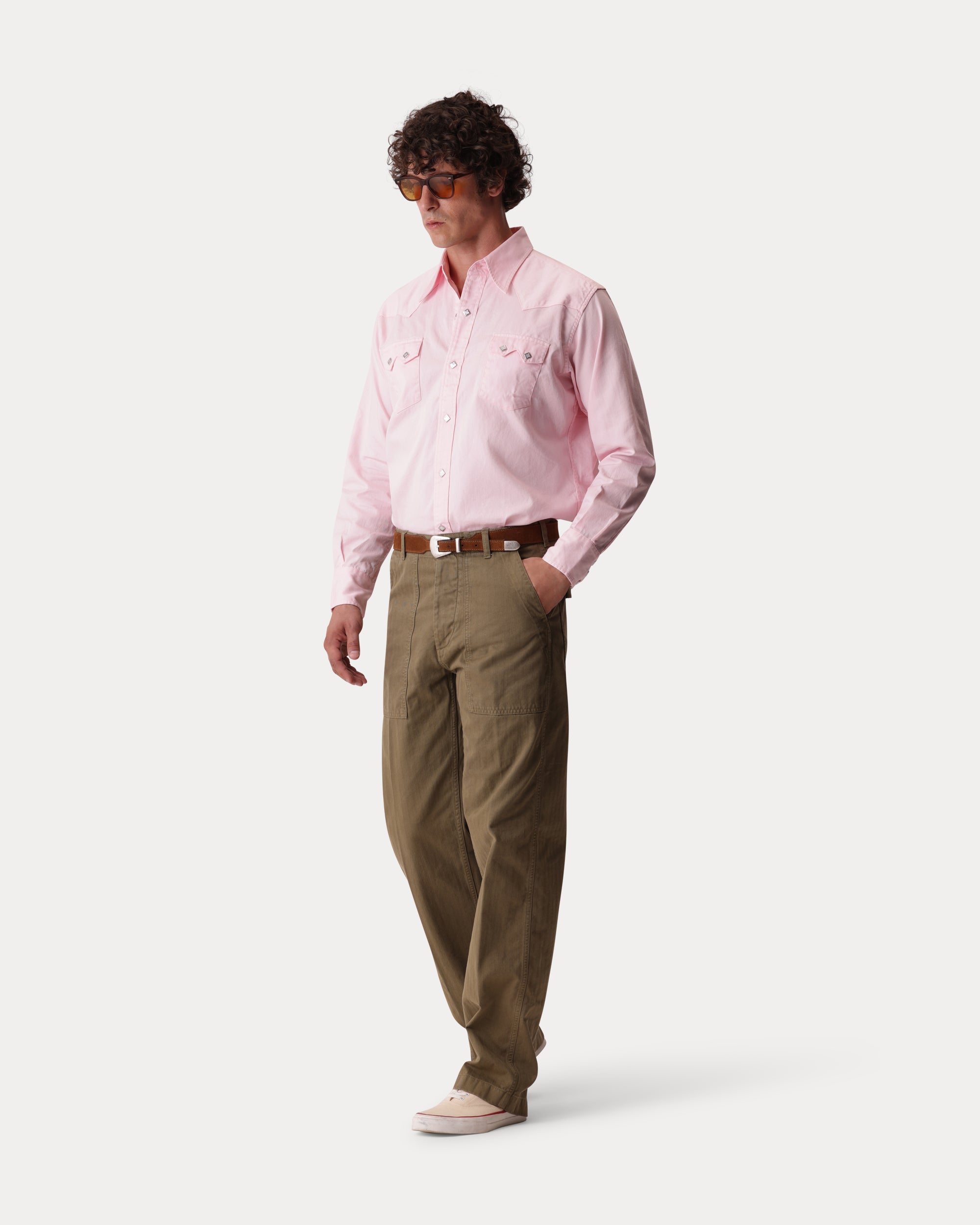 Laos Cotton Herringbone Fatigue Trousers