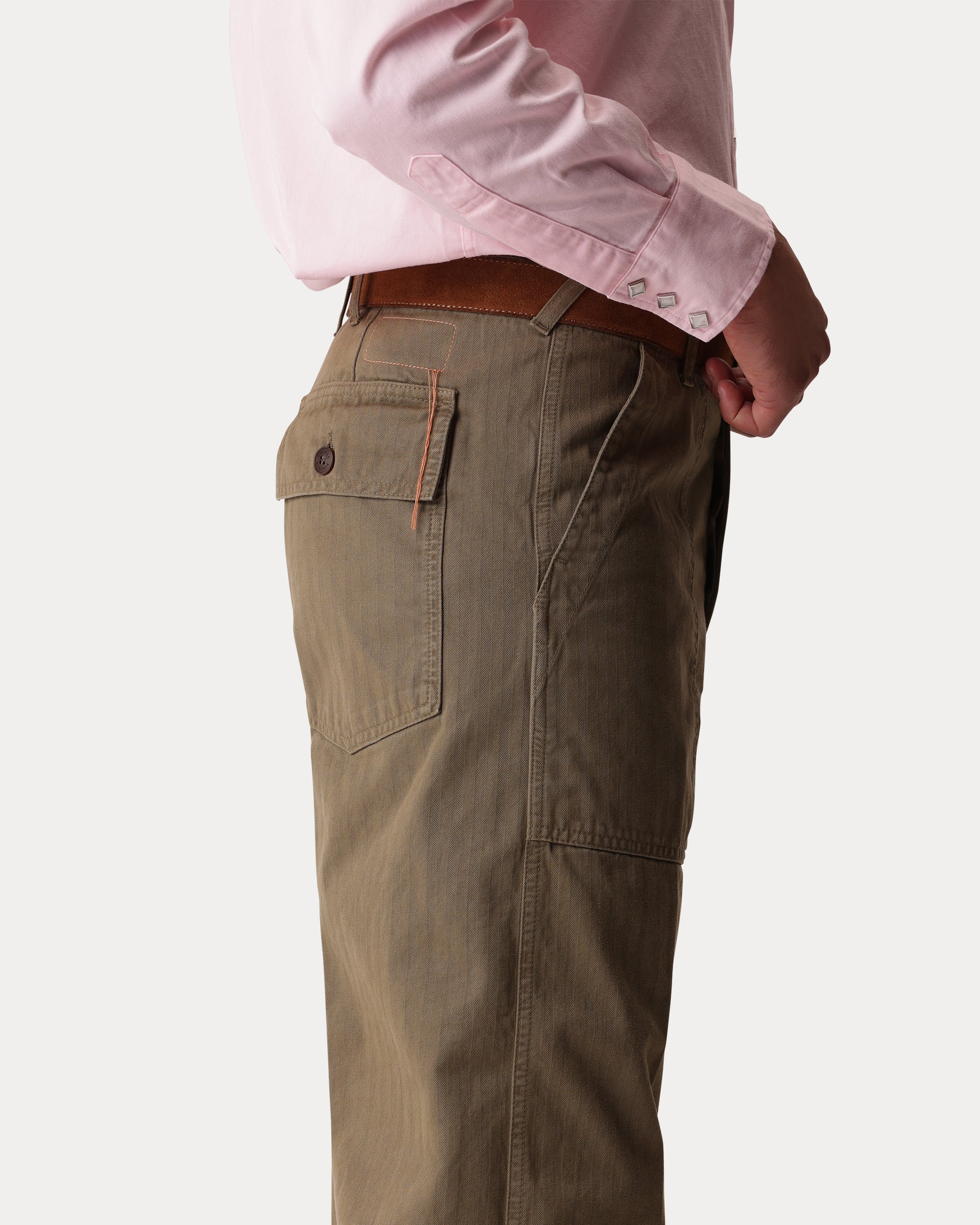 Laos Cotton Herringbone Fatigue Trousers