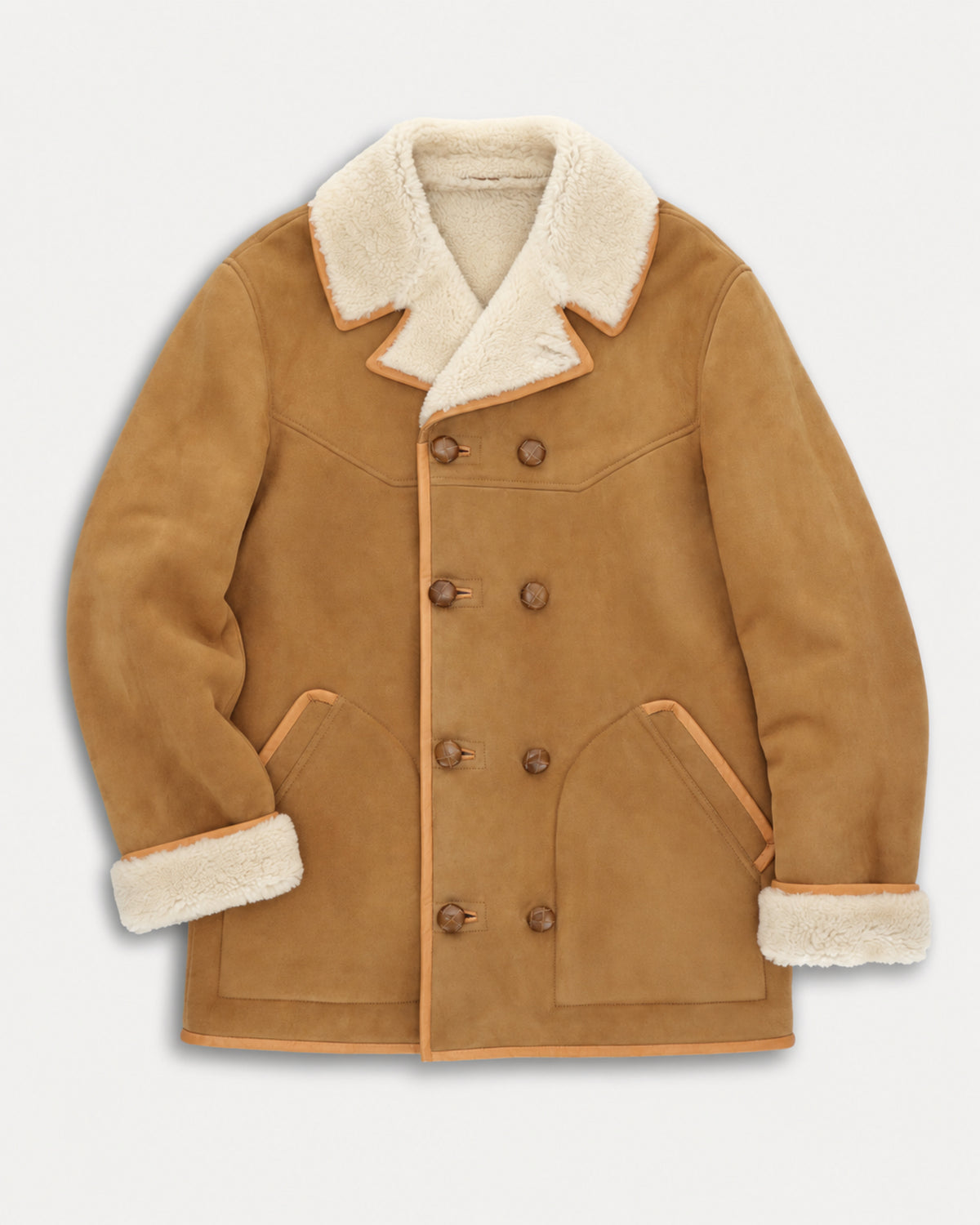 Lemans Double-Breasted Sheepskin Coat