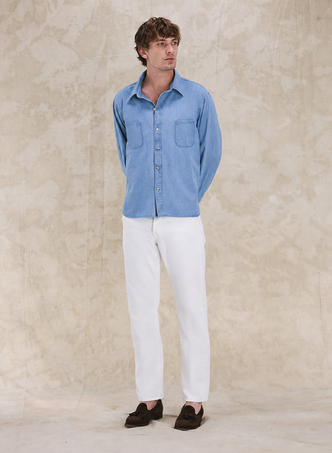Liam Camicia In Chambray con Taschino Stondato
