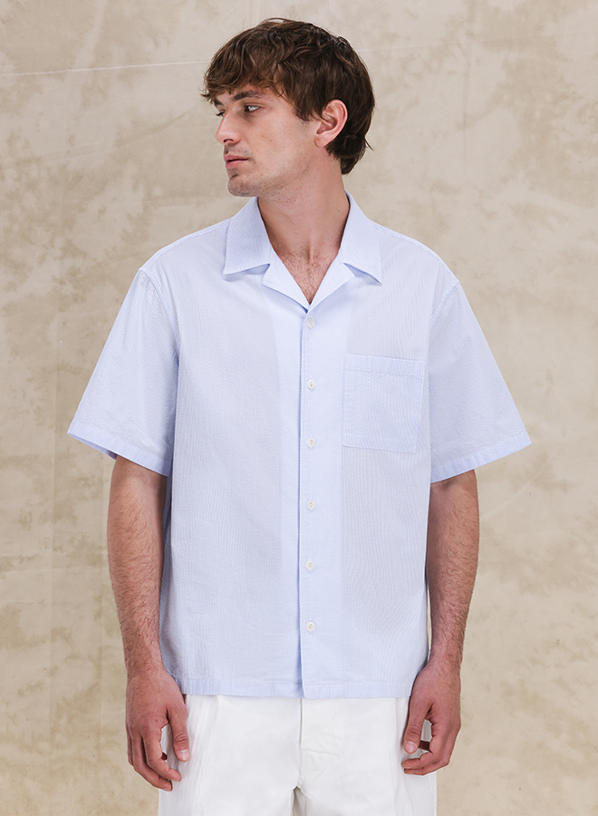 Bowling Camicia In Lino Manica Corta