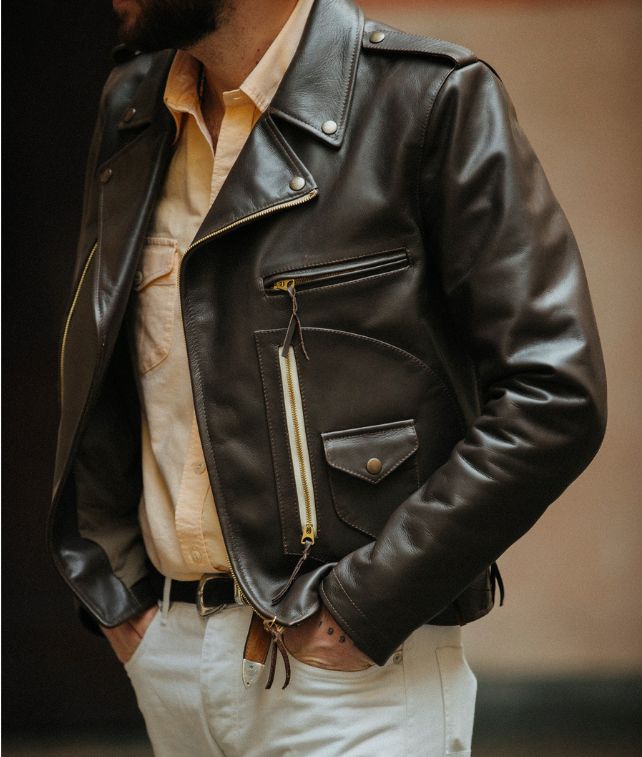 Chiodo Giacca Biker in Pelle