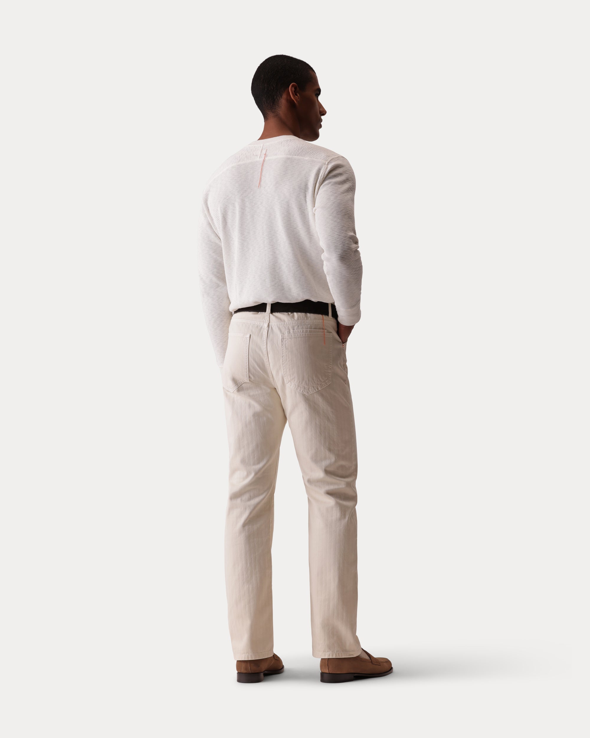 Mcqueen Pantaloni in Herringbone di Cotone