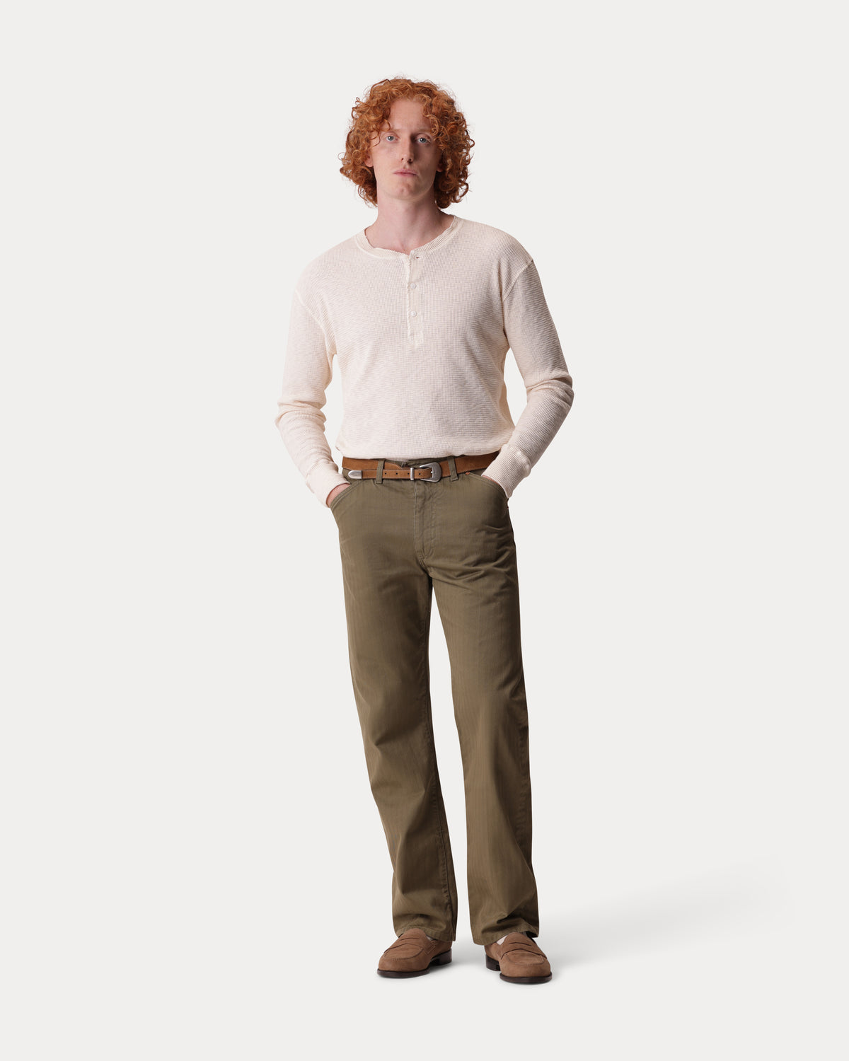 Mcqueen Pantaloni in Herringbone di Cotone
